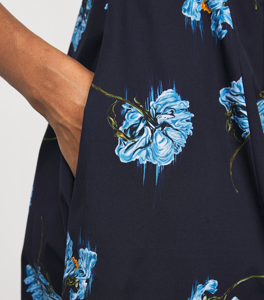 Cotton Floral Rubie Midi Dress BLUE FLOWERS NAVY Image 4