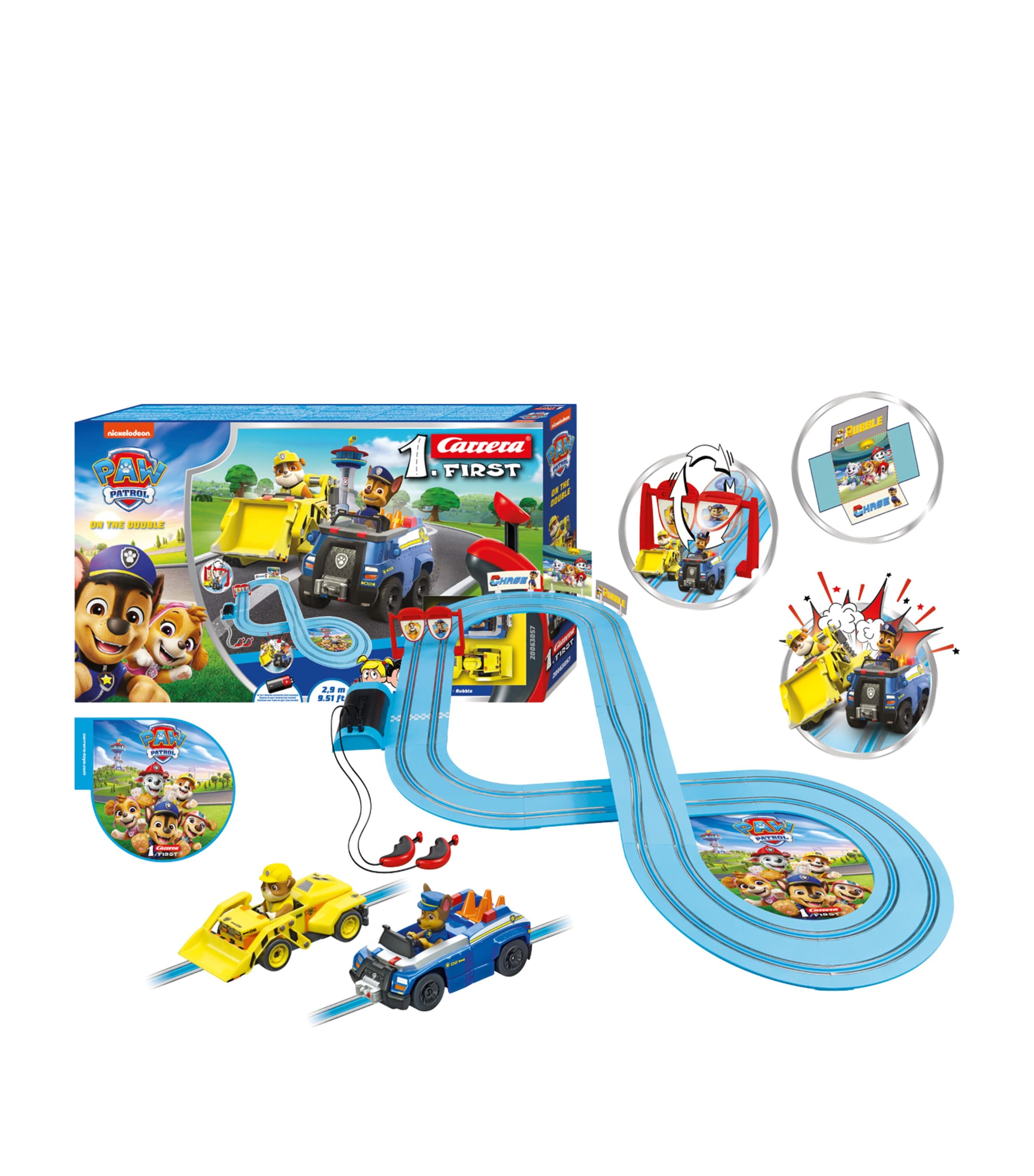PAW Patrol "On the Double" FIRST Slot Racing Set MULTI Image 1