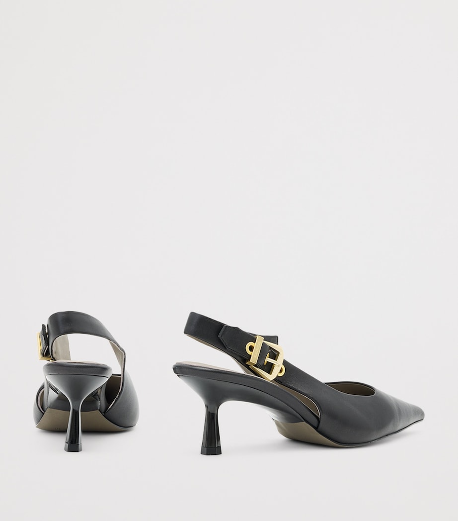 Leather Idyia Slingback Pumps 20 BLACK Image 4