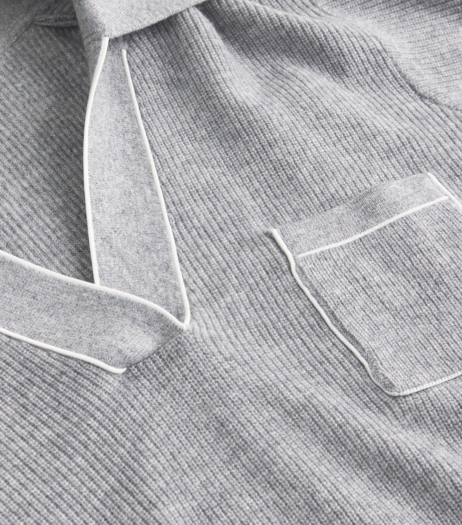 Wool-Cashmere Open-Collar Sweater GREY Image 5