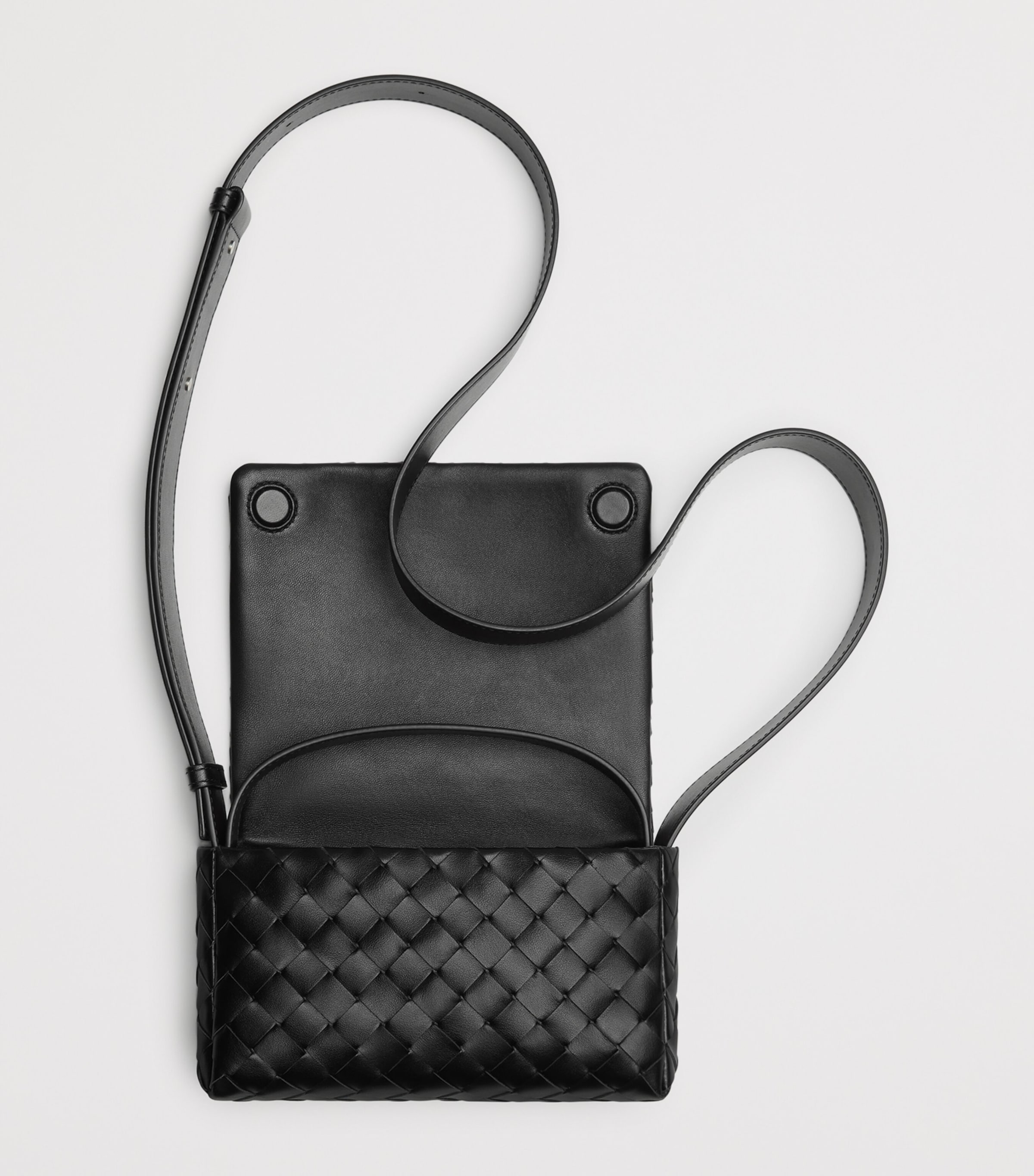 Mini Leather Intrecciato Flap Cross-Body Bag 8803 Image 3