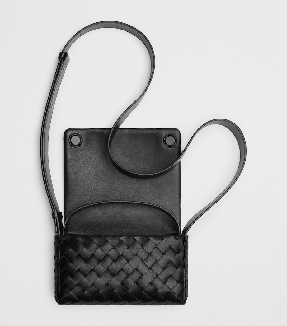 Mini Leather Intrecciato Flap Cross-Body Bag 8803 Image 3