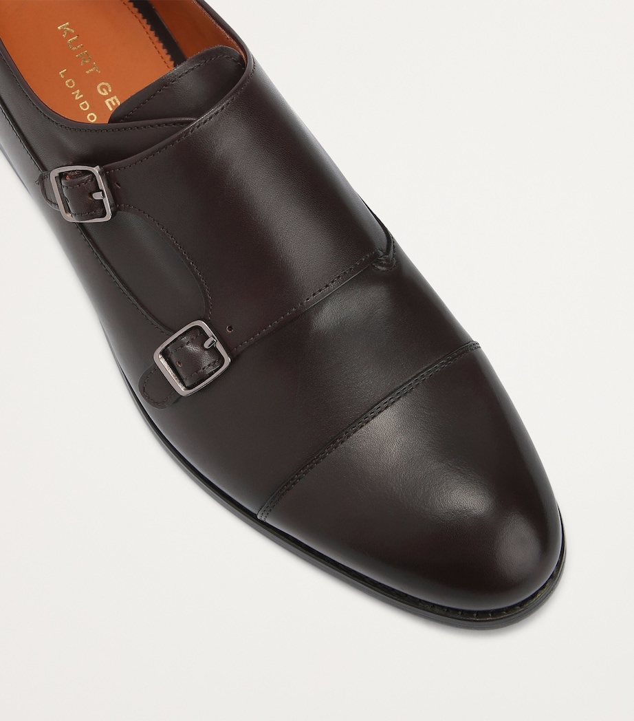 Leather Sloane Monk Shoes DARK BROWN Image 4