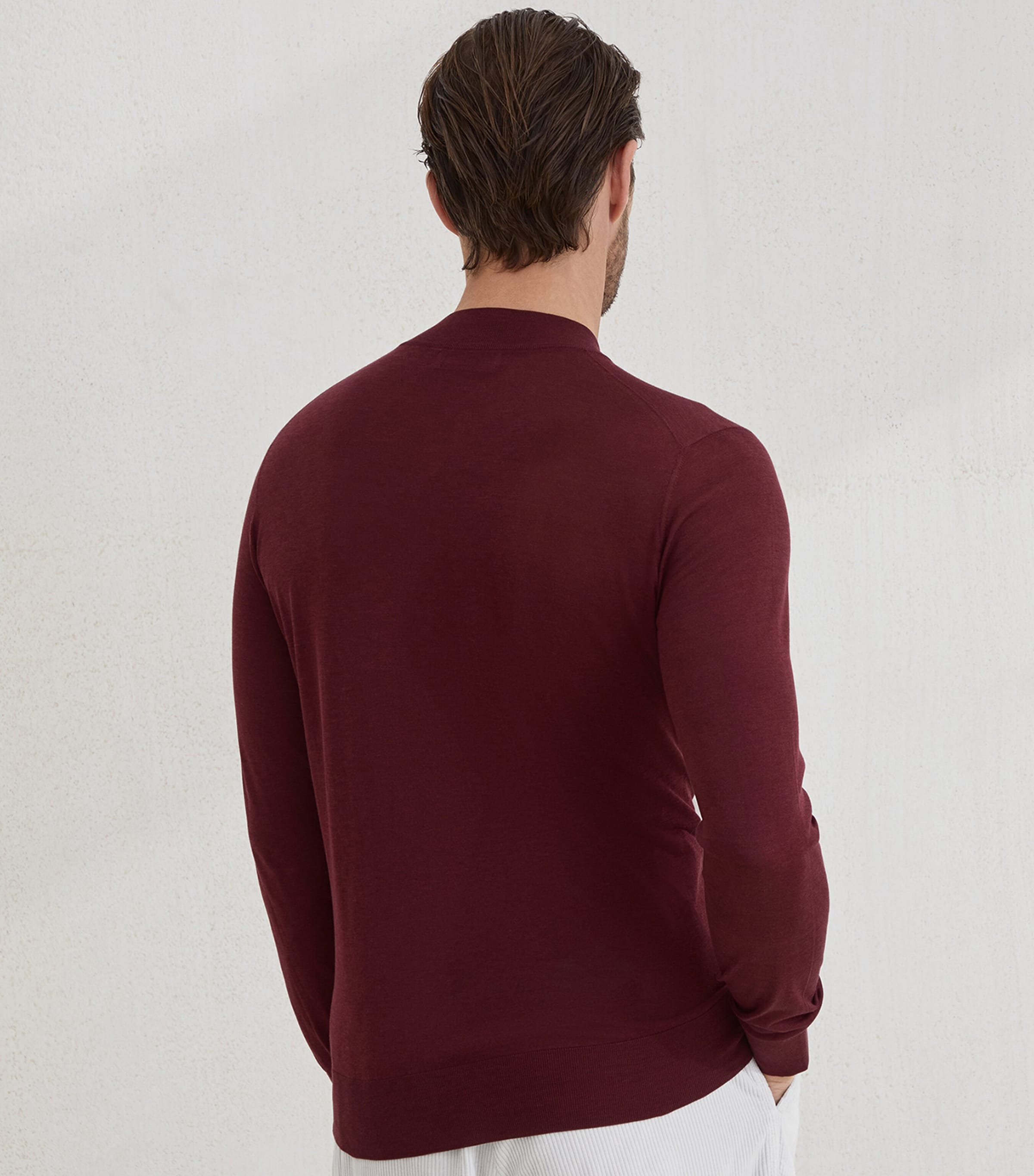 Silk-Cotton High-Neck Sweater C3985 Image 3