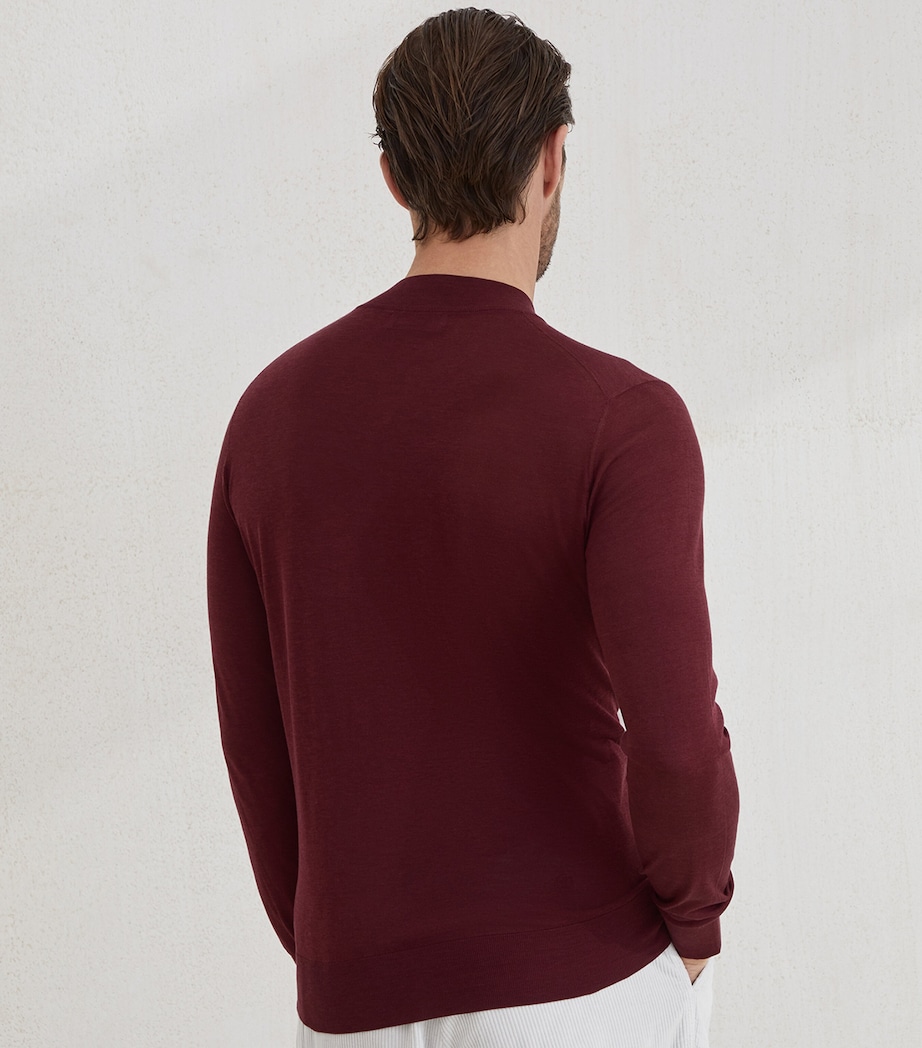 Silk-Cotton High-Neck Sweater C3985 Image 3