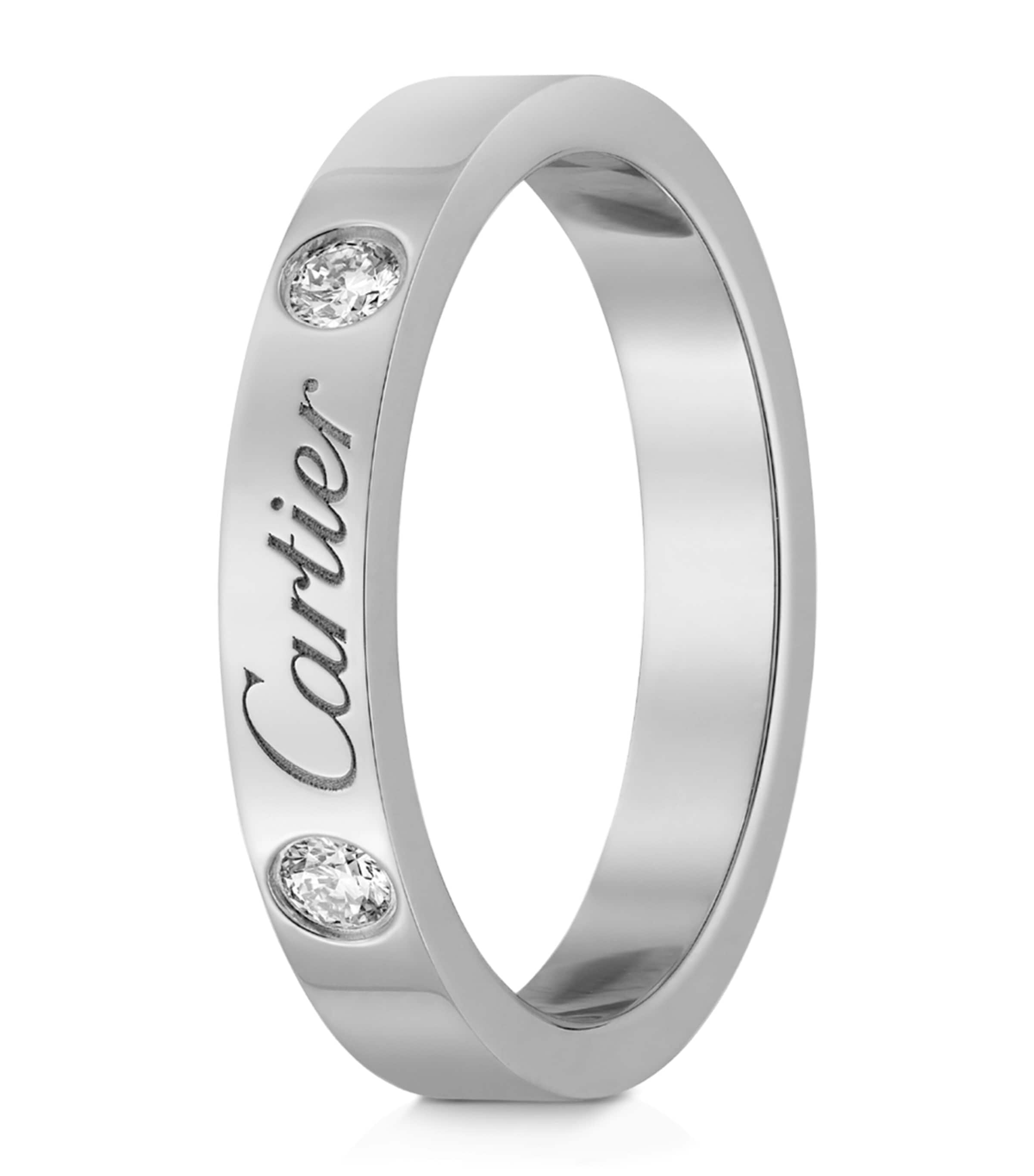 Cartier Platinum and Diamond C de Cartier Wedding Band (3mm) Platinum Image 1
