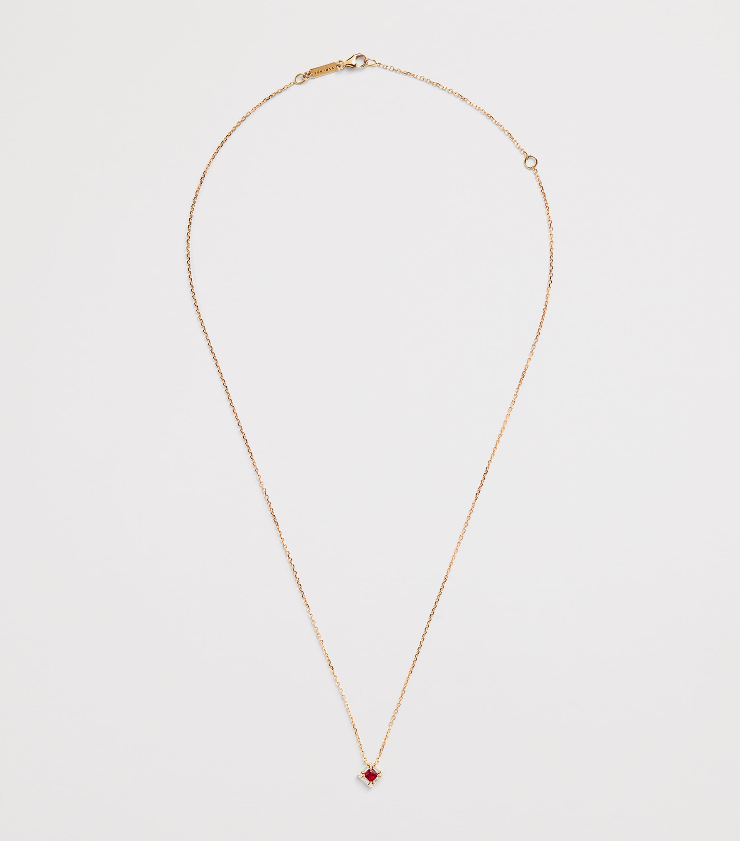 Suzanne Kalan Rose Gold Ruby and Diamond Mini Princess Pendant Necklace Rg/r Image 3