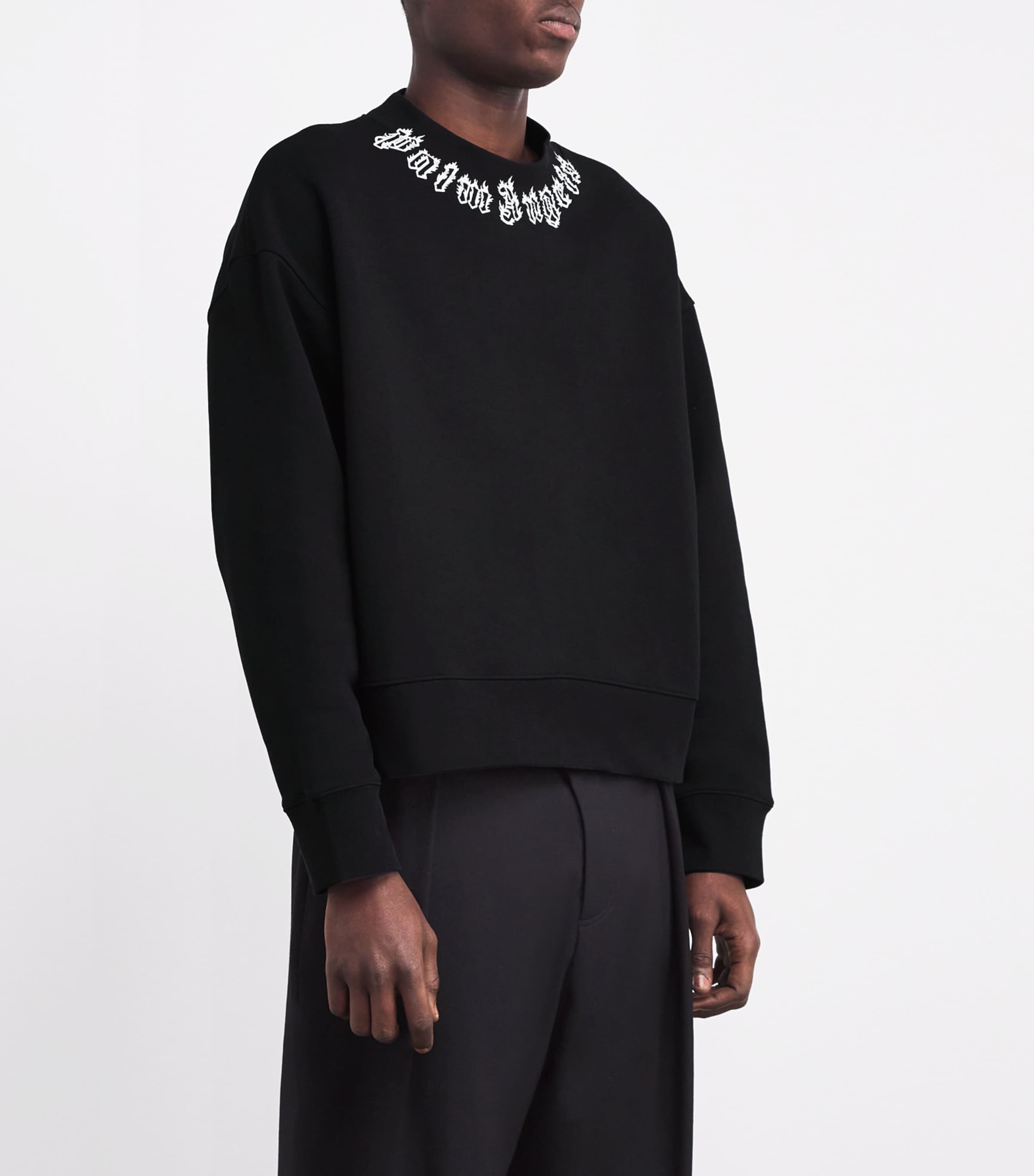 Oversized Logo Neck Sweatshirt BLACK - OFF WHITE Image 3