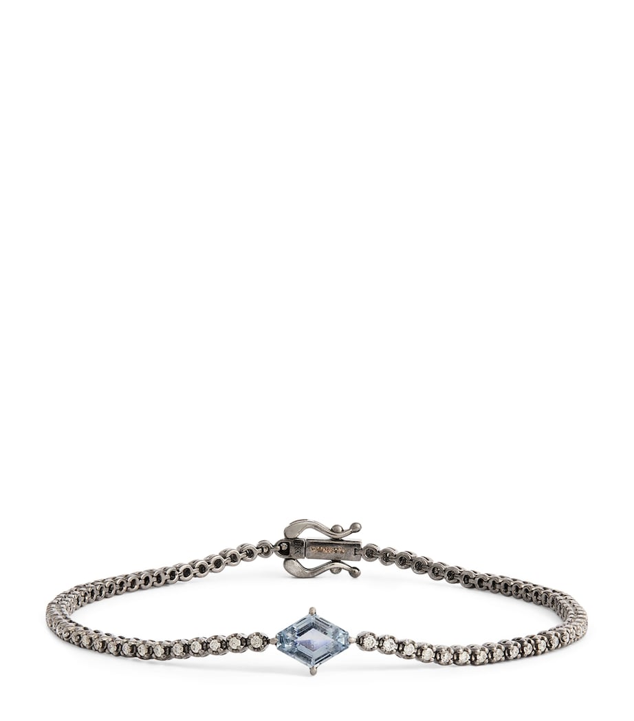 Blackened White Gold, Diamond and Sapphire Kent Bracelet BLACK GOLD Image 1