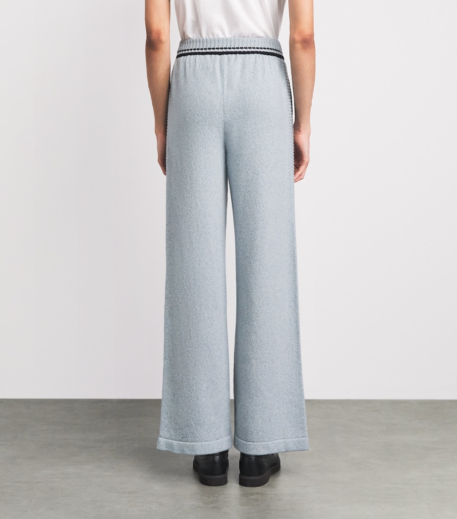 Barrie Womens Mottled Cashmere Wide-Leg Trousers Bbarnblk/bbclclu Image 5