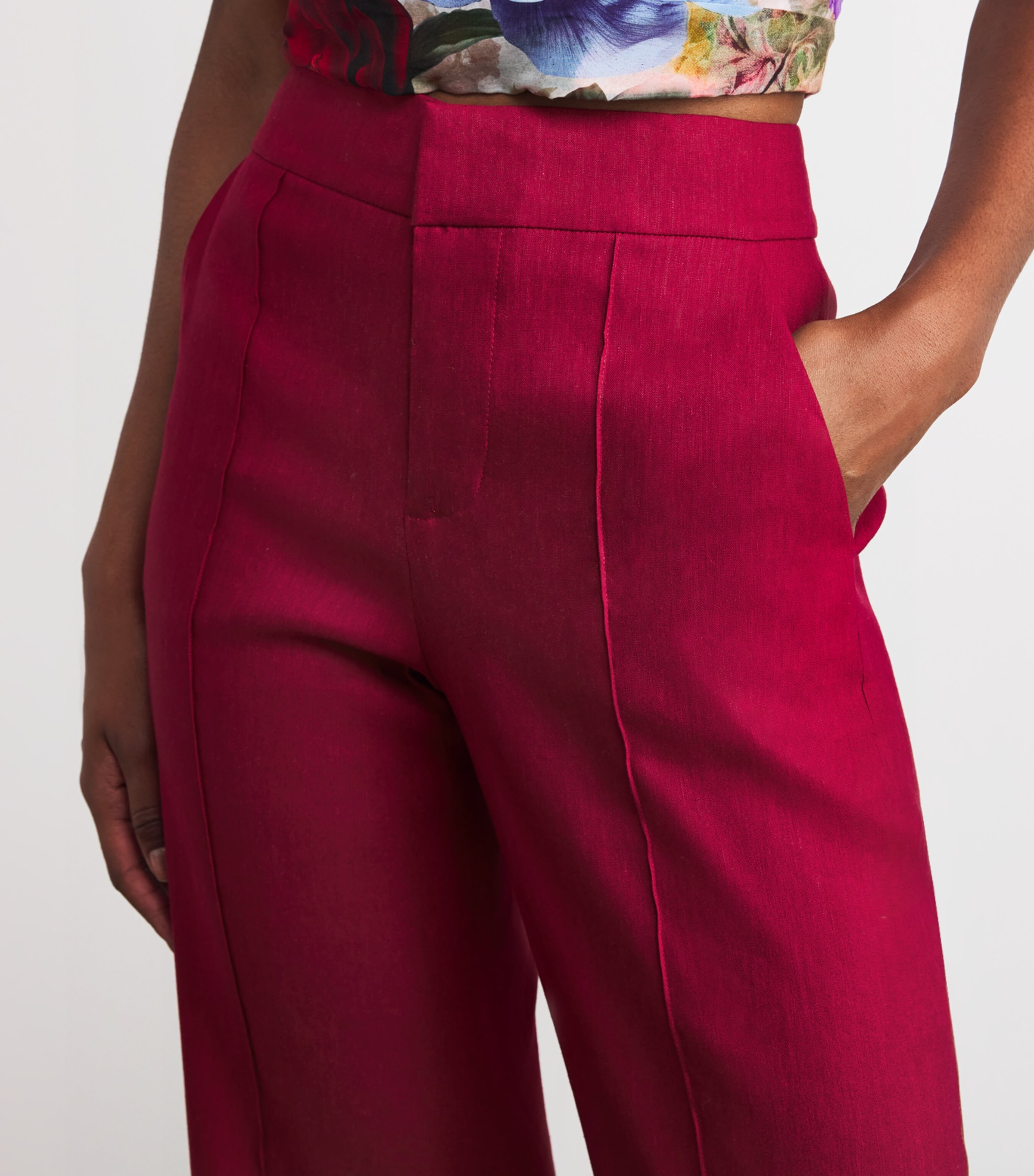 Dylan Wide-Leg Tailored Trousers L626 DARK CHERRY Image 6