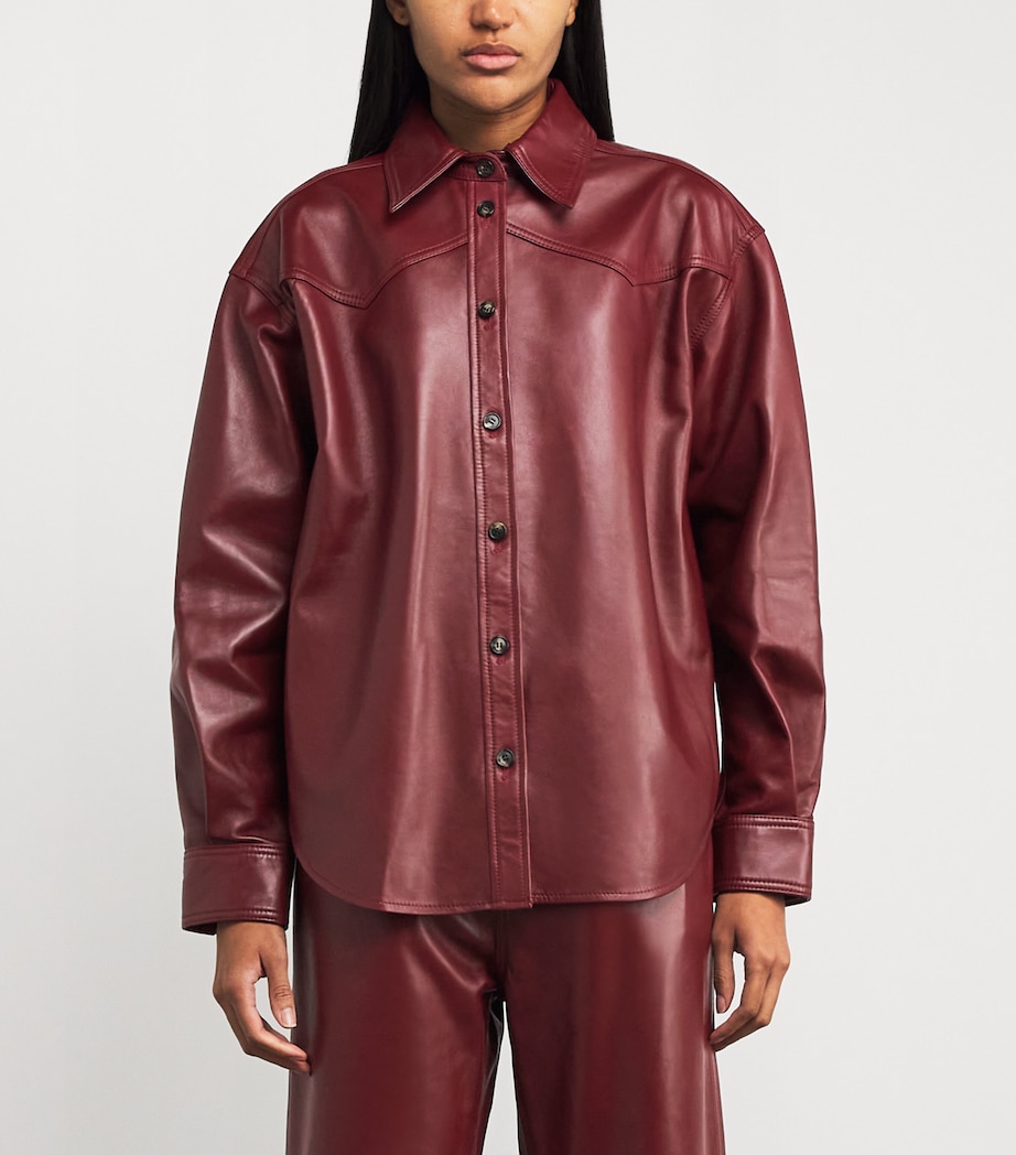 Leather Belty Shirt CHERRY Image 3