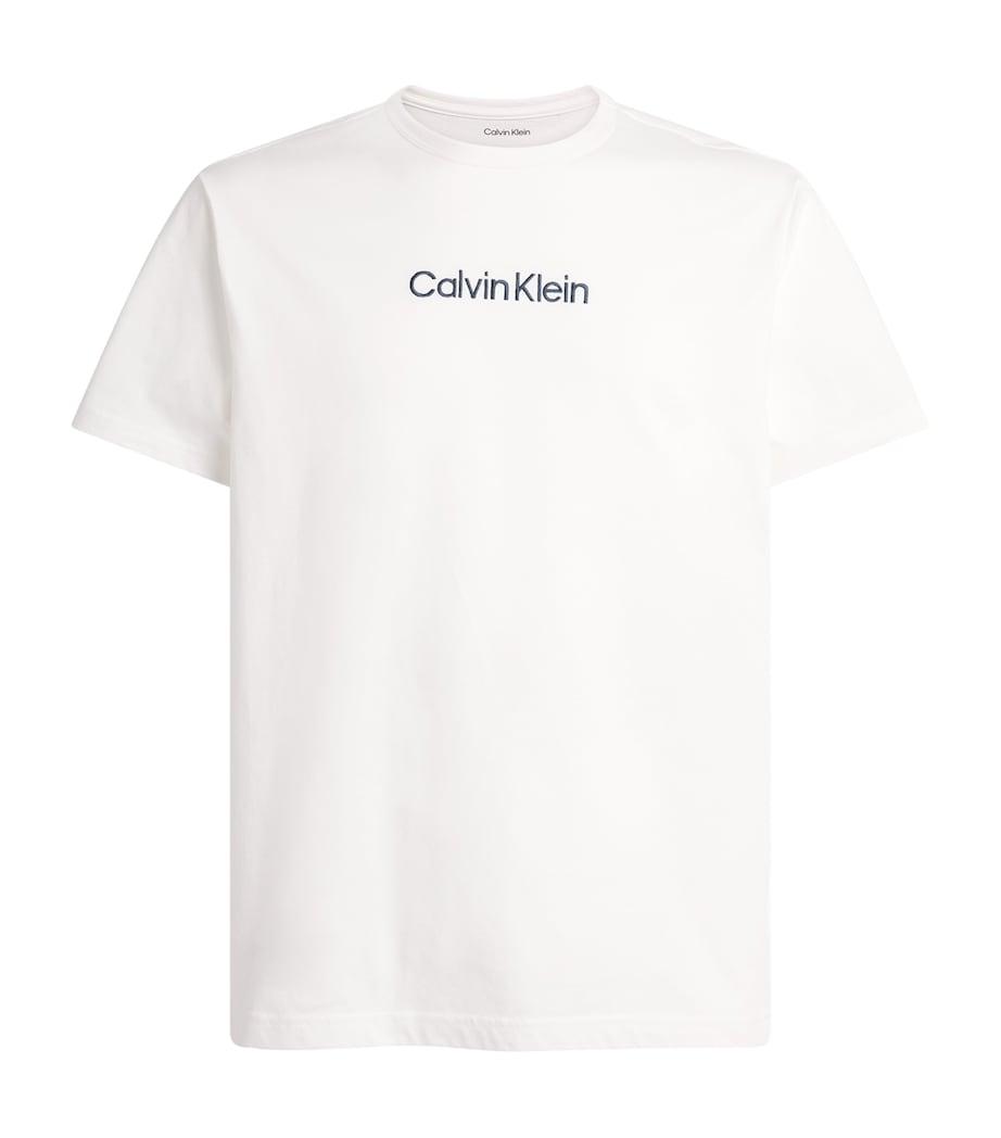 Calvin Klein Mens Cotton Logo Pyjama Top White Image 1