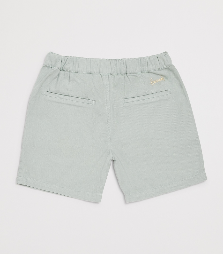 Harrods Cotton Logo Chino Shorts (4-16 Years) Green Image 2