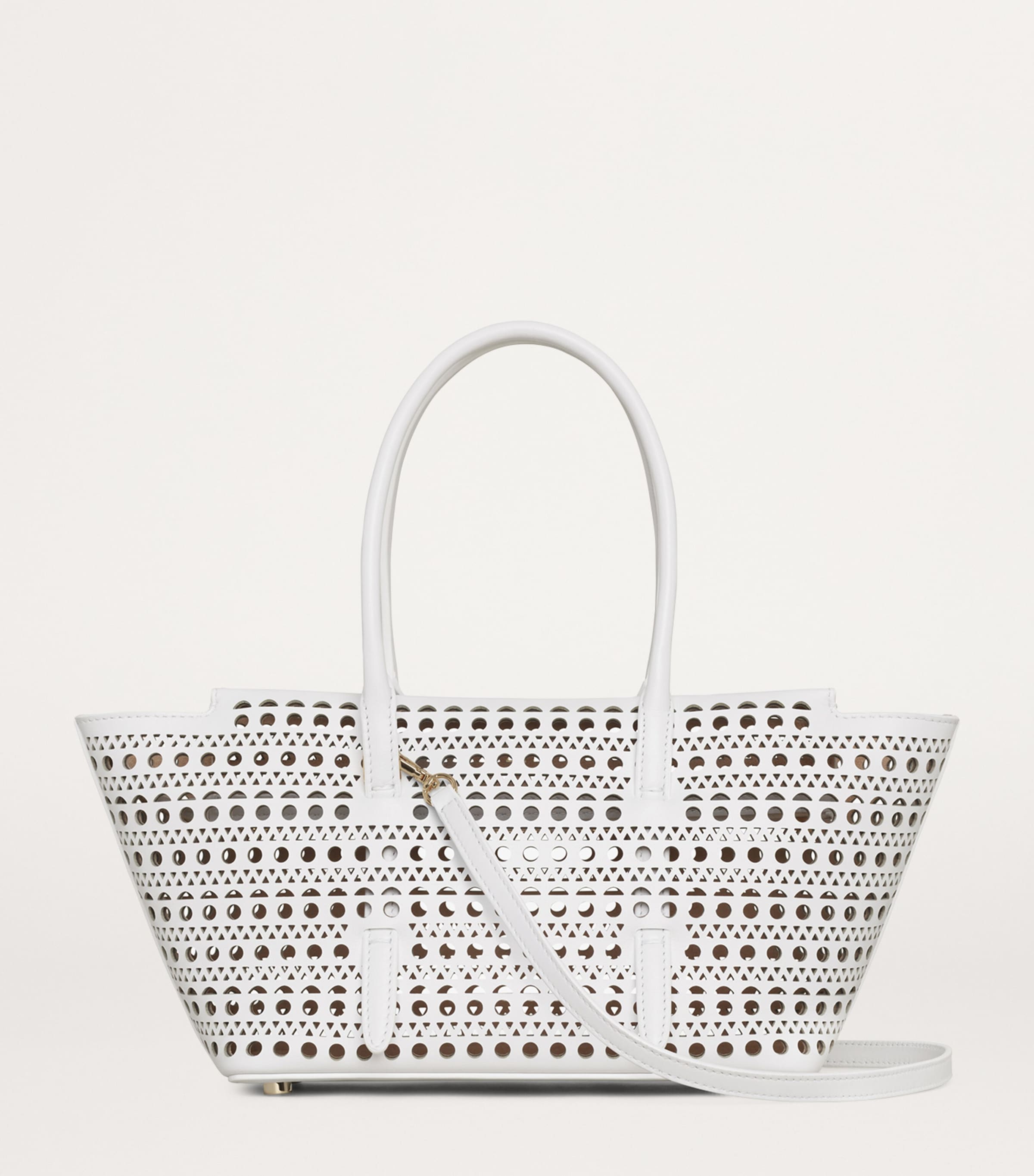 Alaïa Leather Neo Mina 20 Shoulder Bag Blanc Optique Image 2