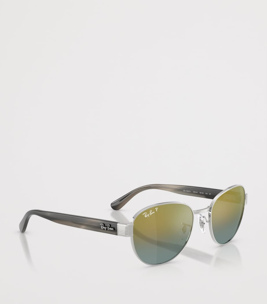 Ray-Ban RB3766 Polarized+ Lenses Square Sunglasses Silver Image 6