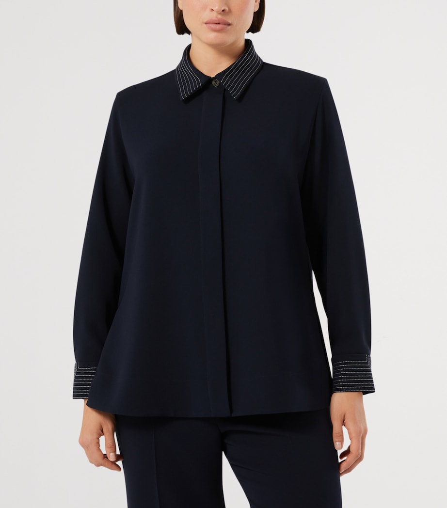 Marina Rinaldi Womens Embroidered Shirt Midnightblue Image 3