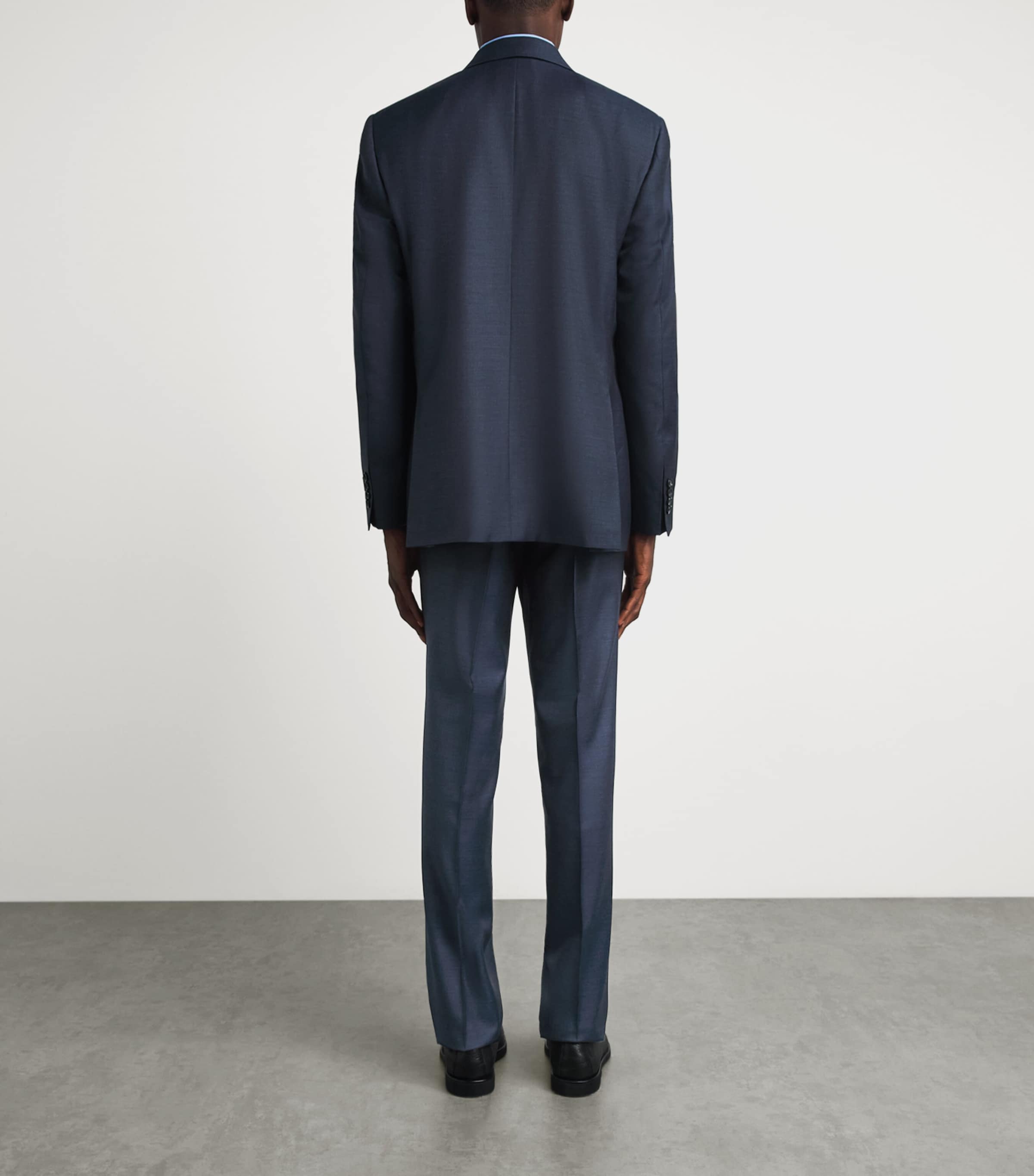 Canali Mens Wool Double-Breasted 2-Piece Suit Navy Image 5