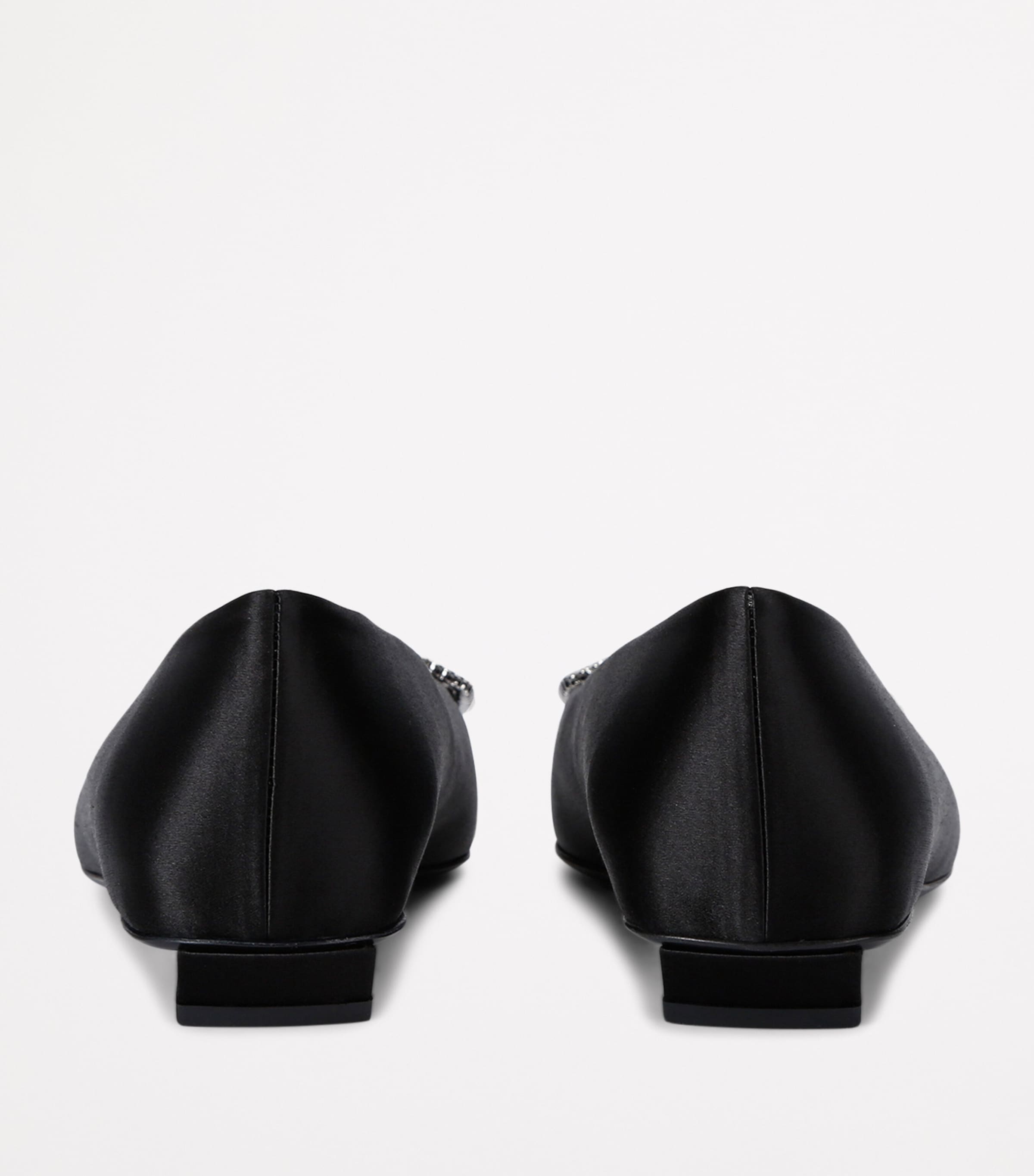 Satin Belle Vivier Ballet Flats BLACK Image 2