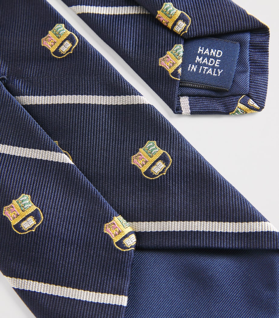 Polo Ralph Lauren Navy Silk Jacquard Tie Harrods UK