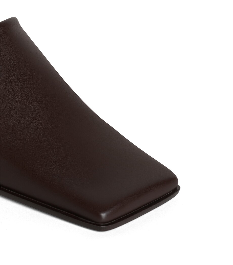 Alaïa Leather-Suede Square-Toe Loafers Marron Fonce Image 4