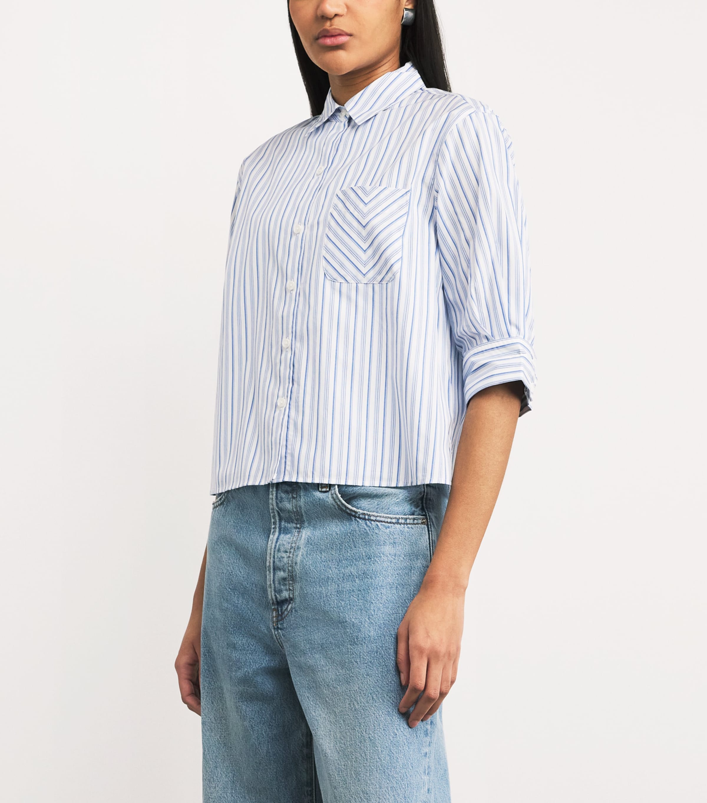 Rag & Bone Womens Cotton Poplin Stripe Lucia Shirt Bbybs Image 4