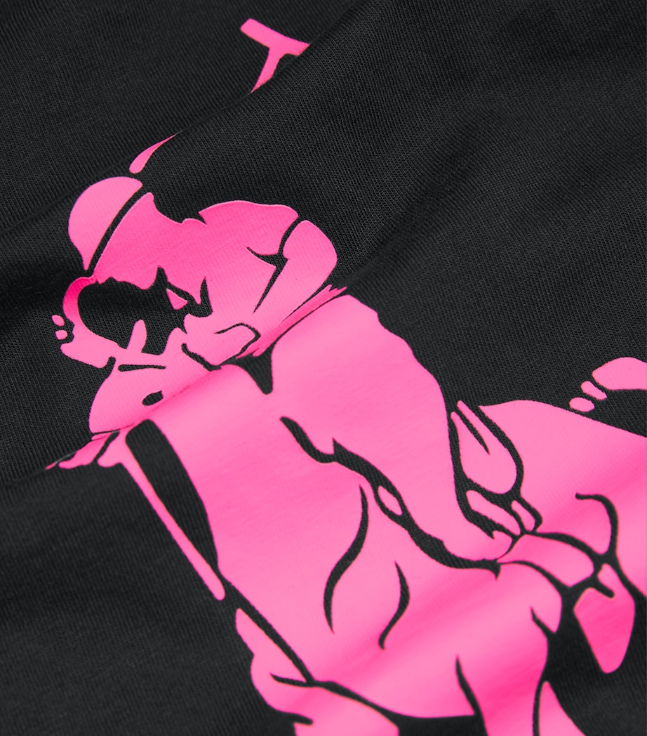 x Pink Pony T-Shirt POLO BLACK Image 5