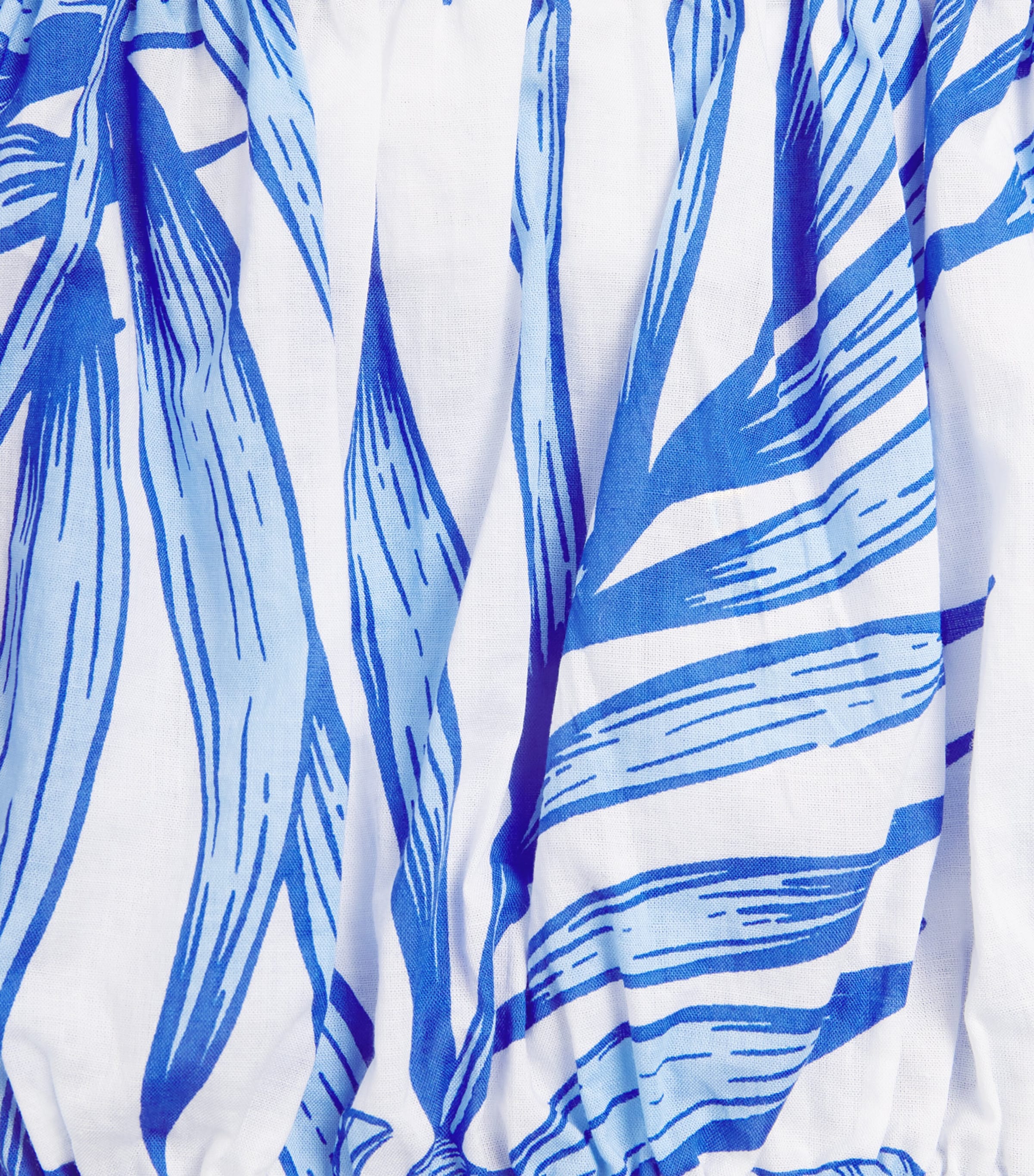 Cotton Tiered Alizee Skirt (4-12 Years) BLUE PALM LEAF Image 3