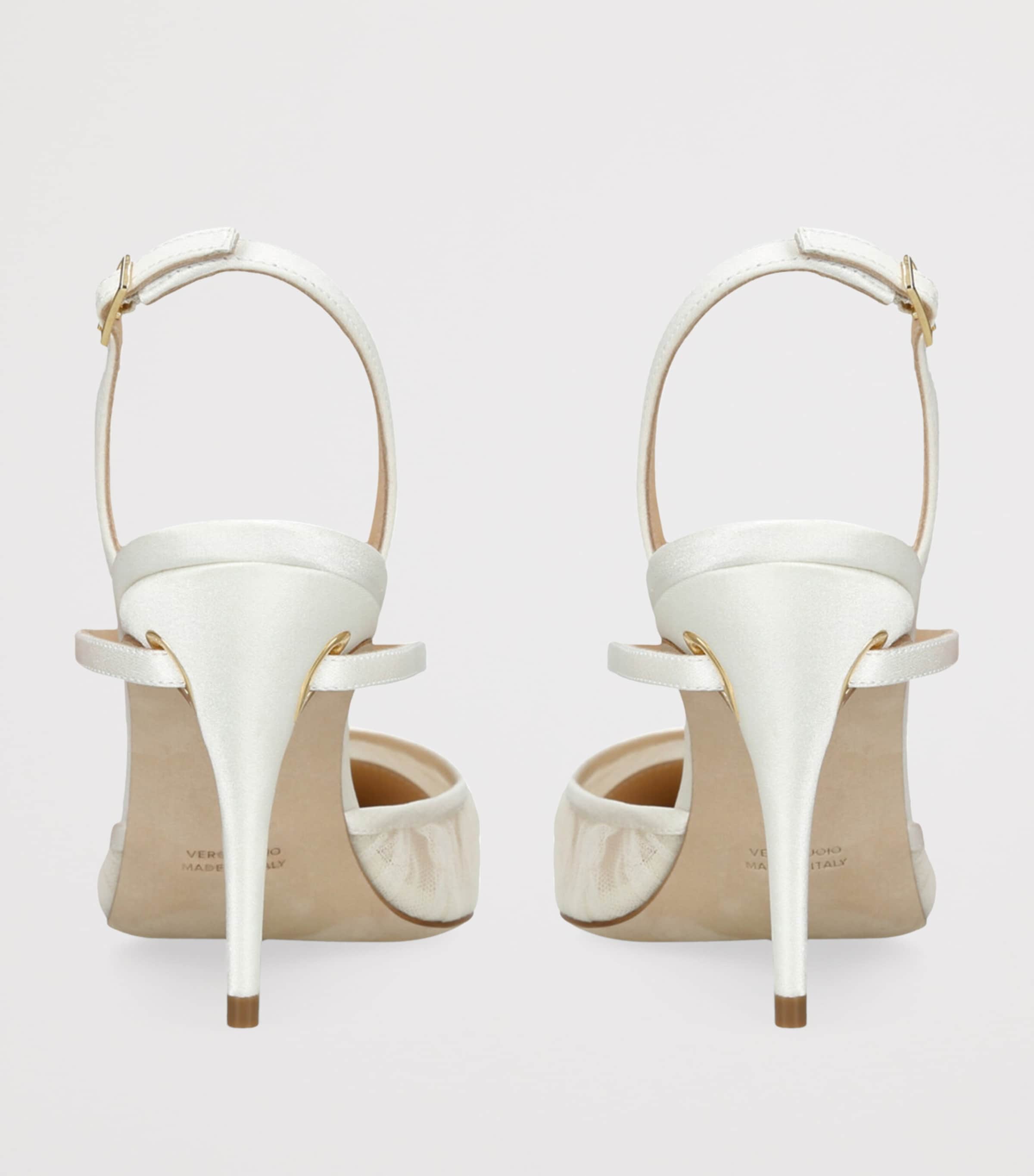 Satin Vittorio Slingback Pumps 85 BONE Image 2