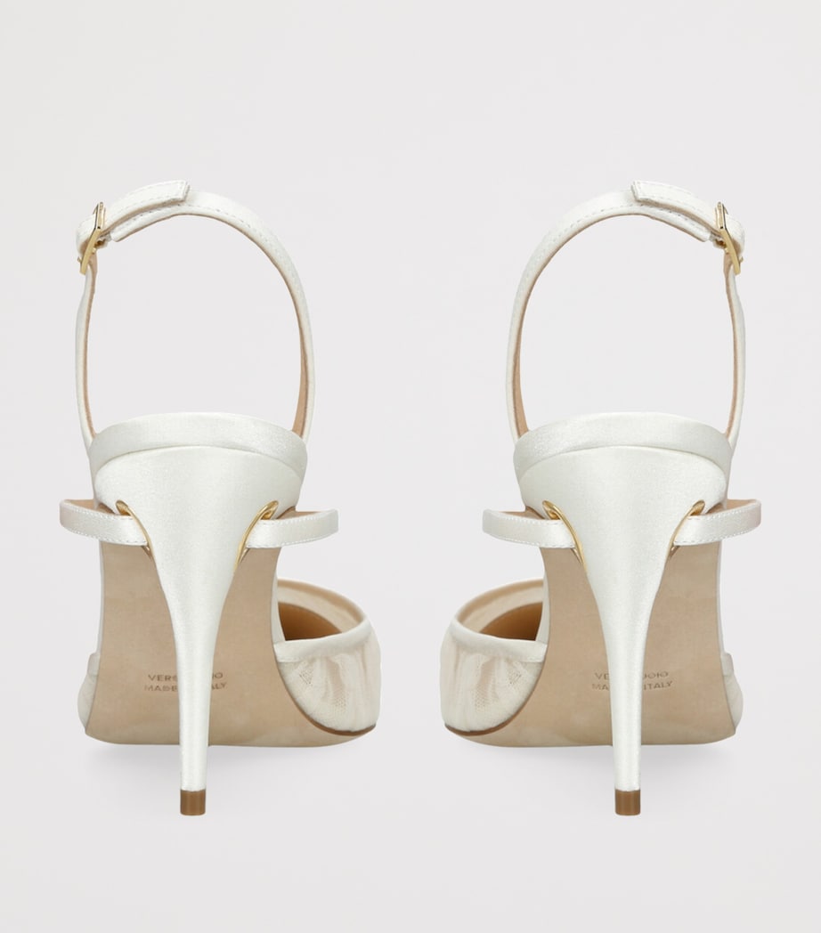 Satin Vittorio Slingback Pumps 85 BONE Image 2