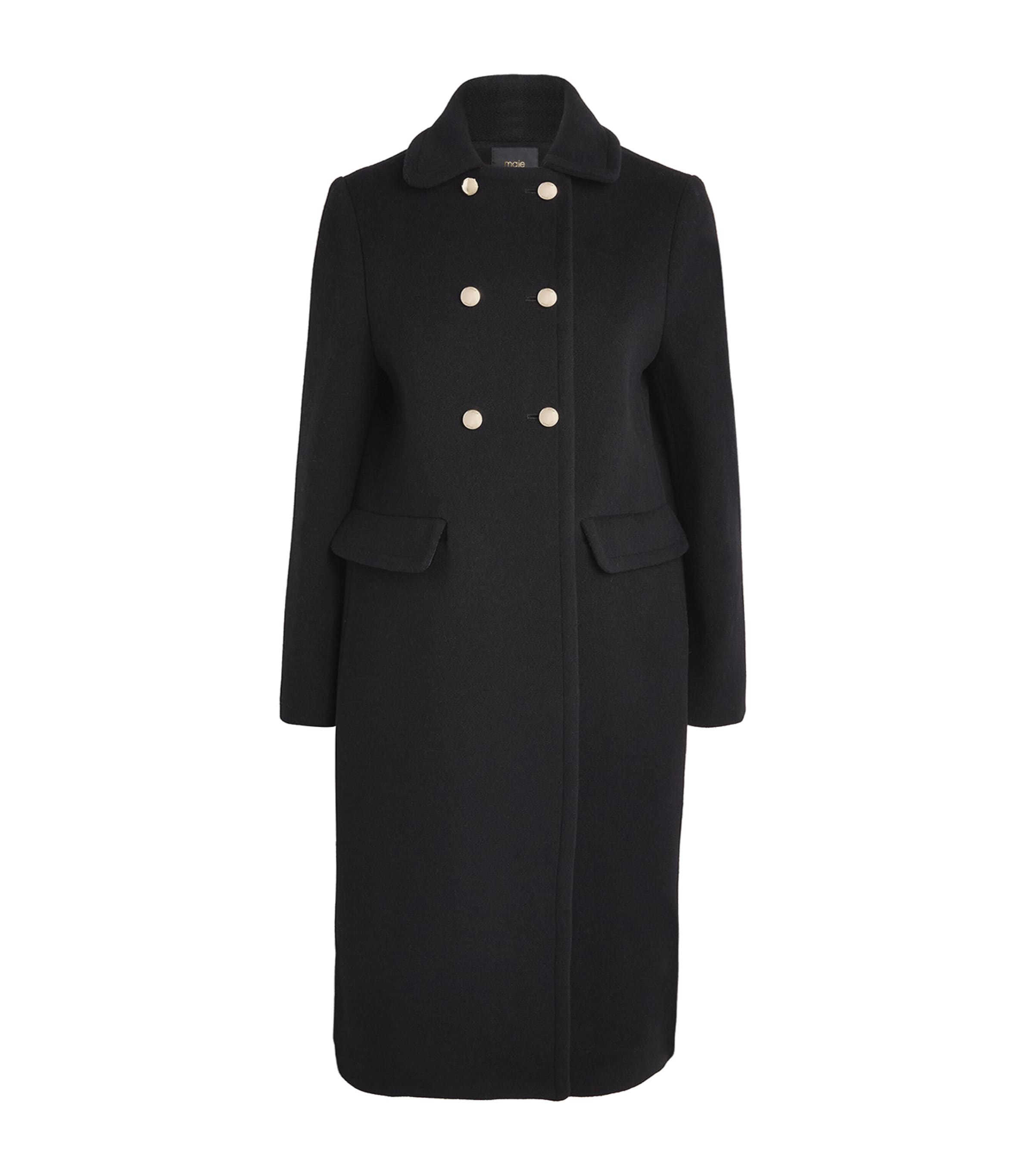 Wool-Blend Double-Breasted Pea Coat BLACK Image 1