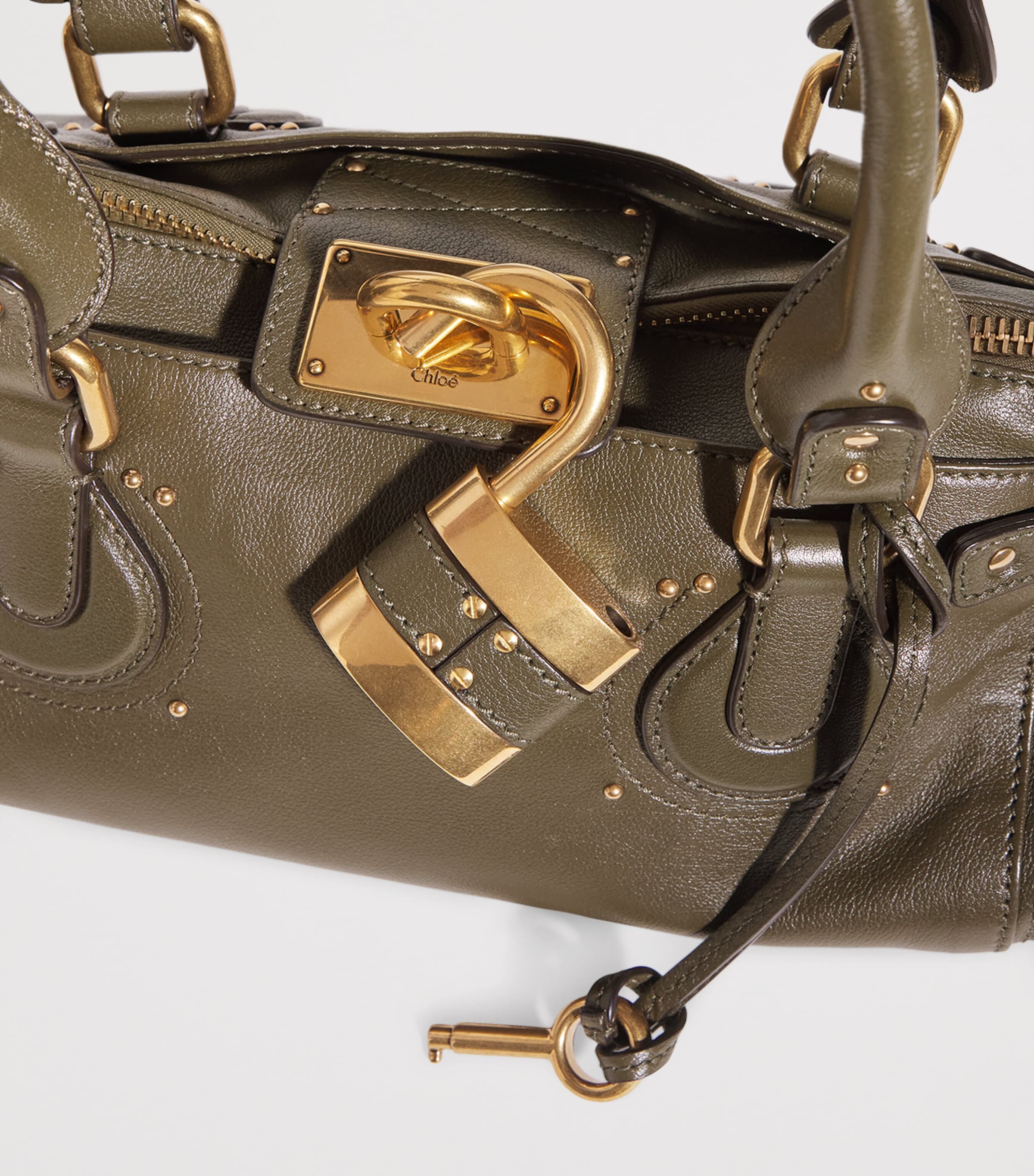 Chloé Medium Leather Spin Tote Bag Winter Ivy Image 6