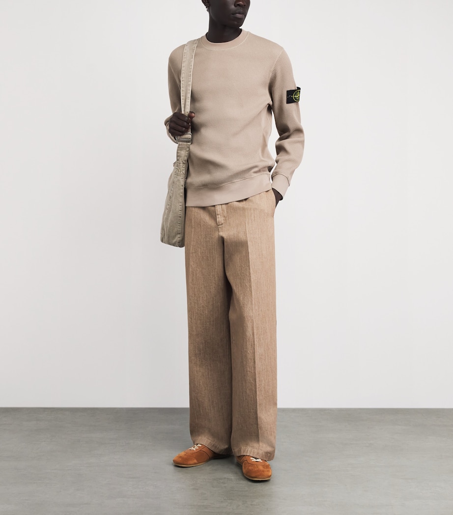 Stone Island Mens Cotton Waffle-Knit Sweater Image 2