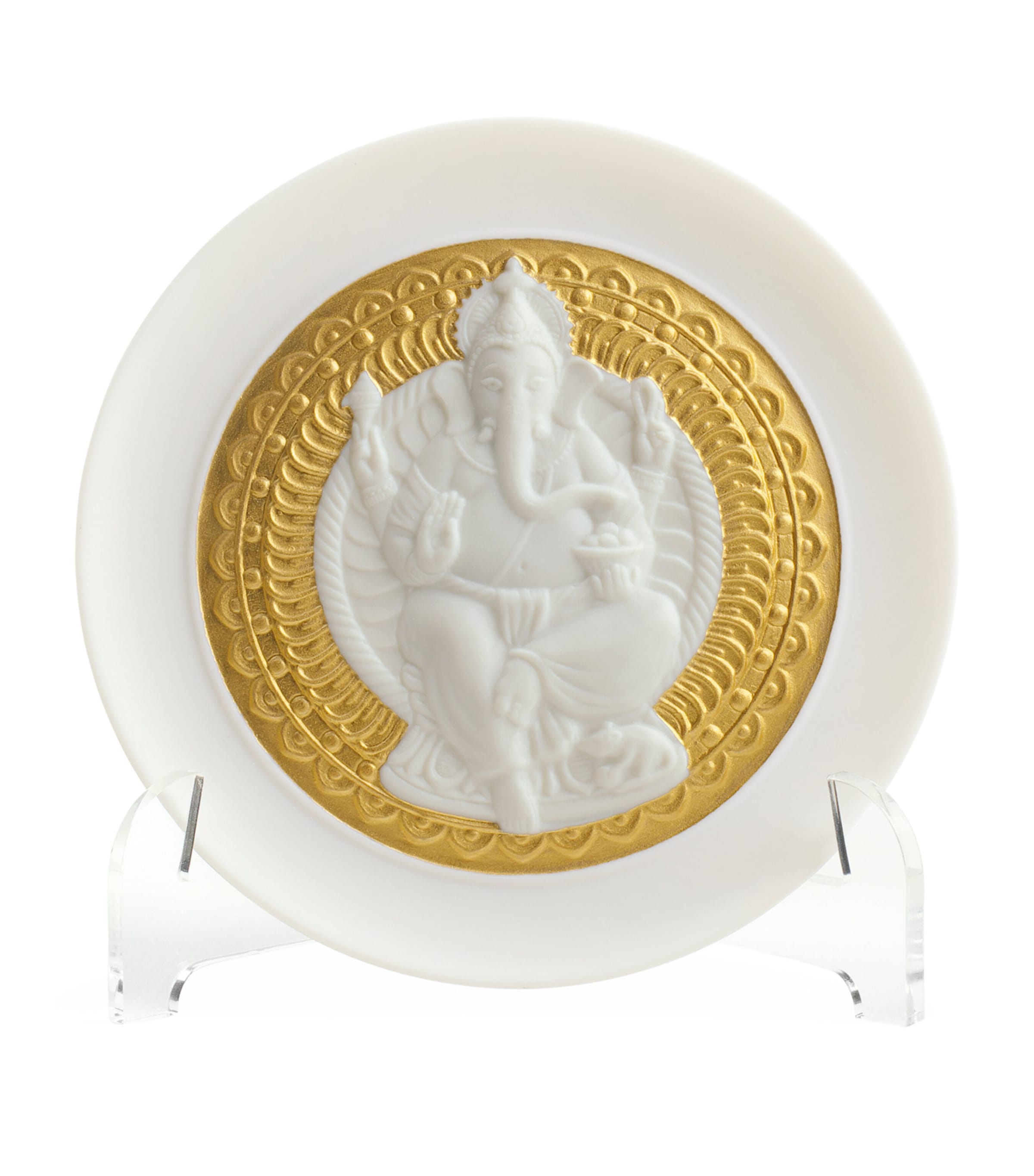 Lladrò Lord Ganesha Display Plate In White