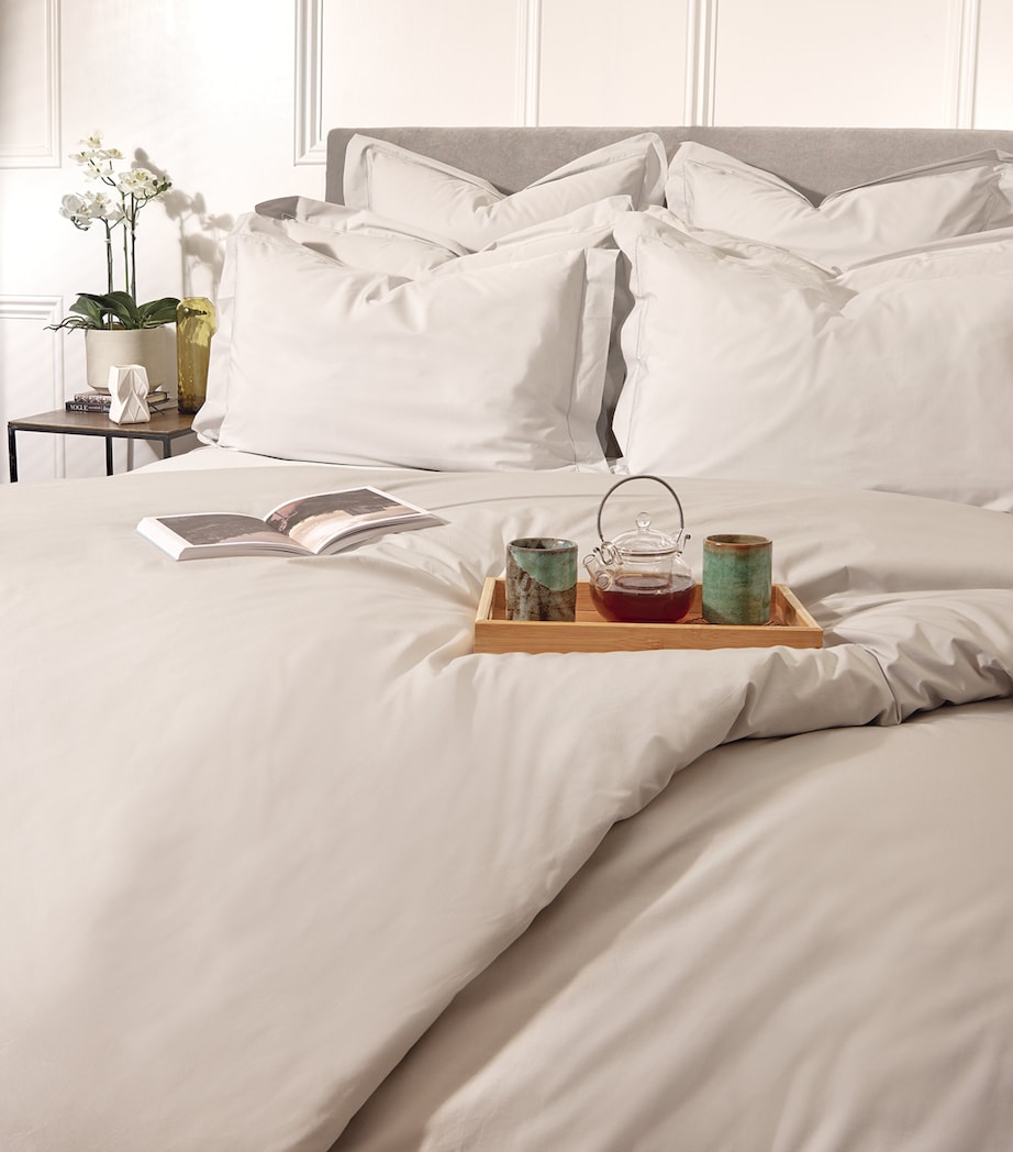 Harrods of London Cadogan Emperor Fitted Sheet (215cm x 215cm) Light Grey Image 4