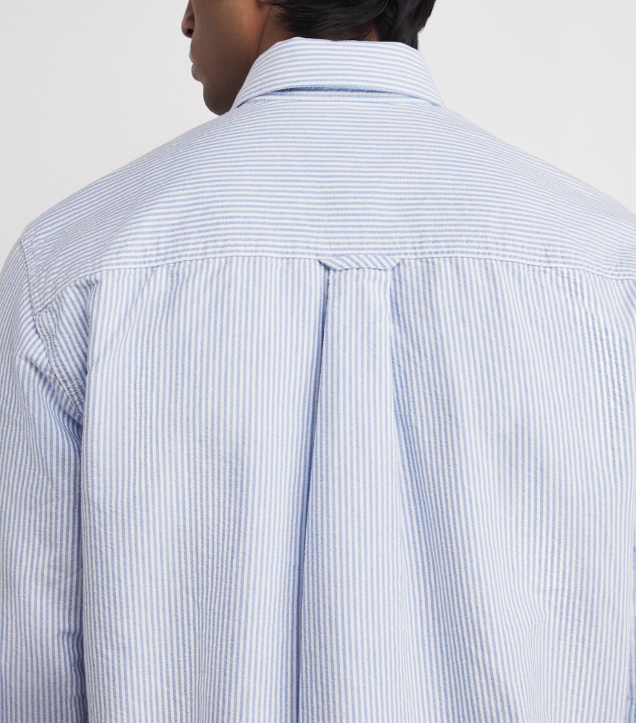 Organic Cotton Stripe Oxford Shirt BLUE STRIPE Image 6