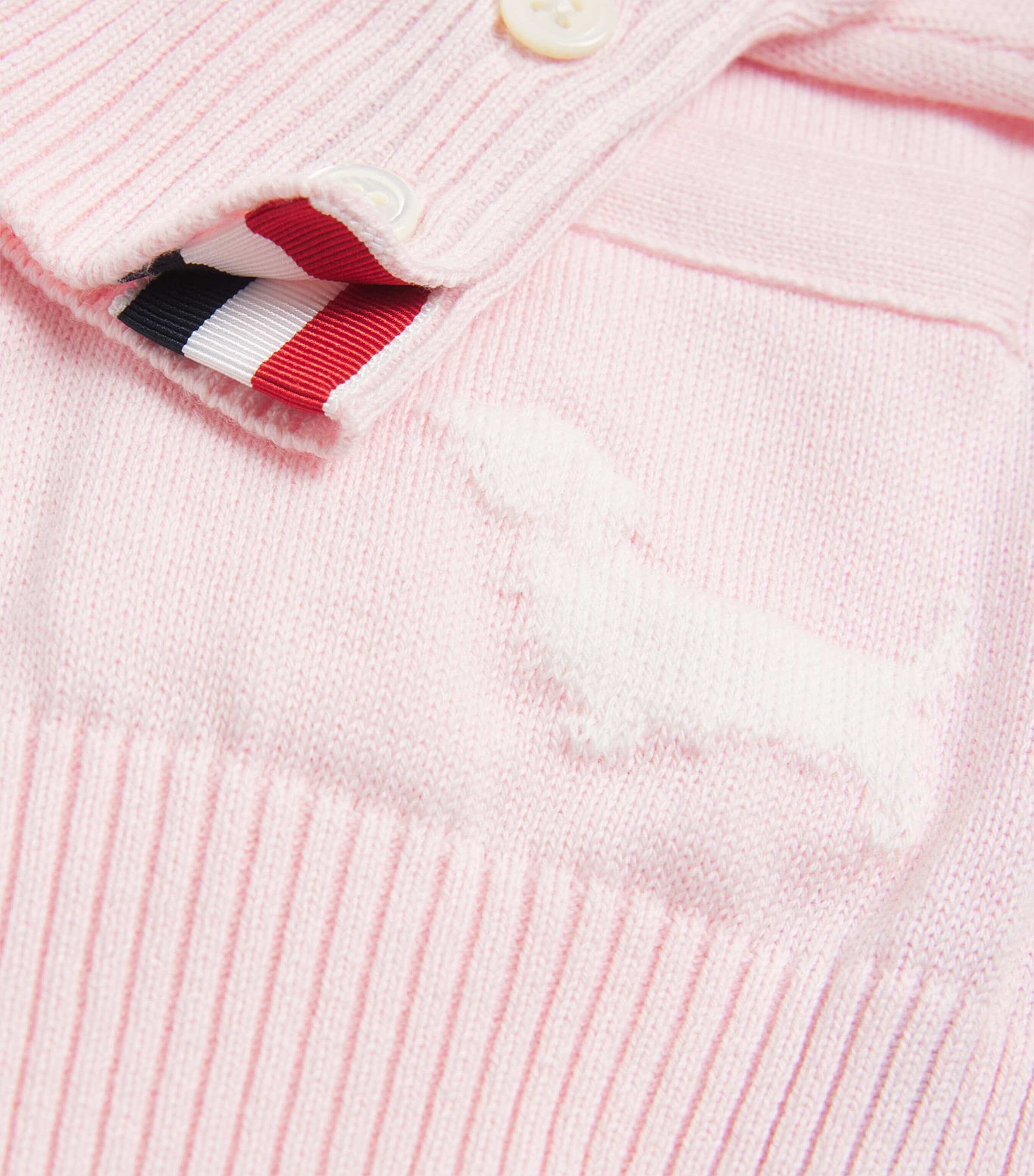 Thom Browne Kids Cotton Dog Cardigan (2-12 Years) Lt Pink Image 3