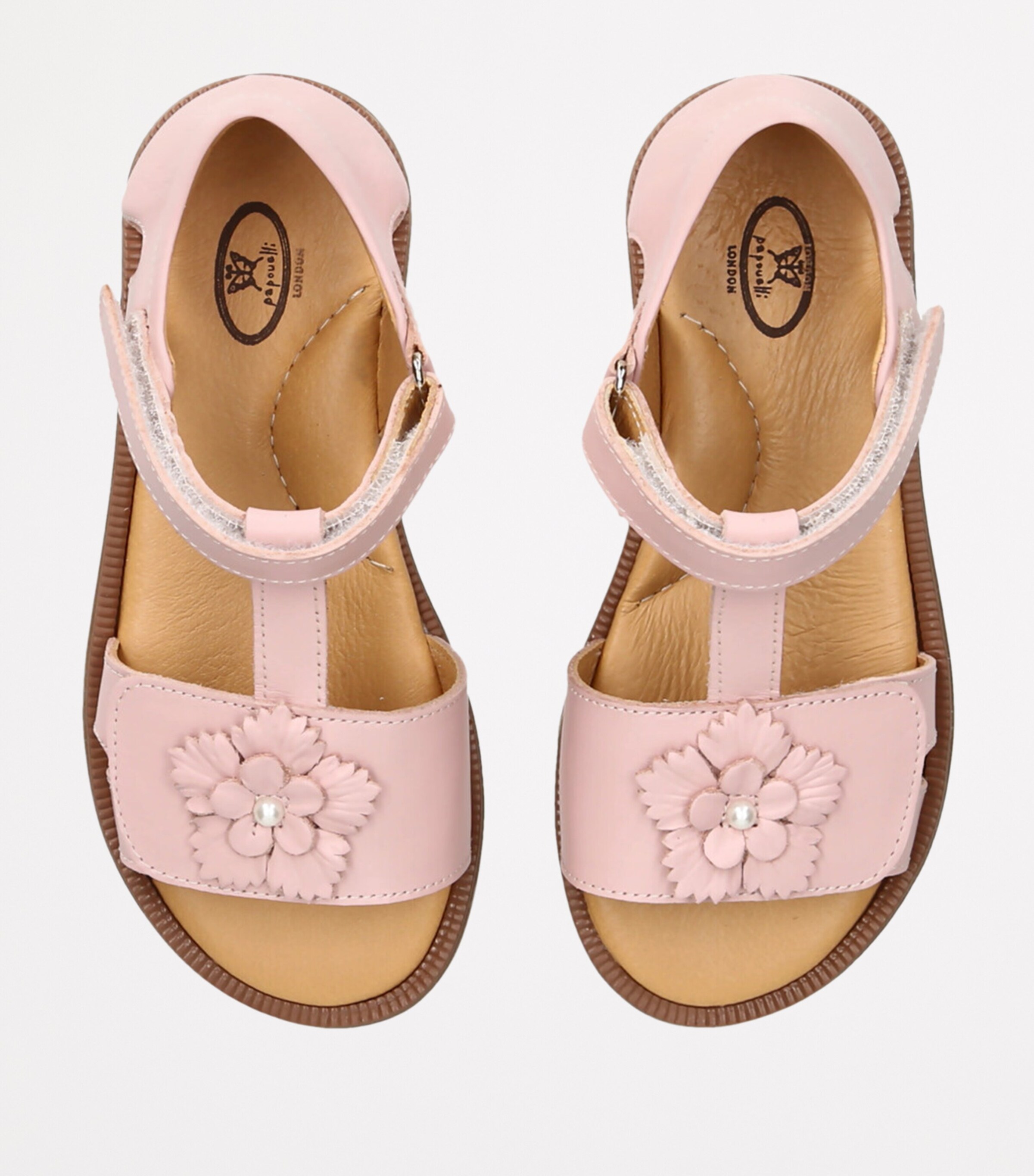 papouelli Leather Emerald Sandals Pink Image 4