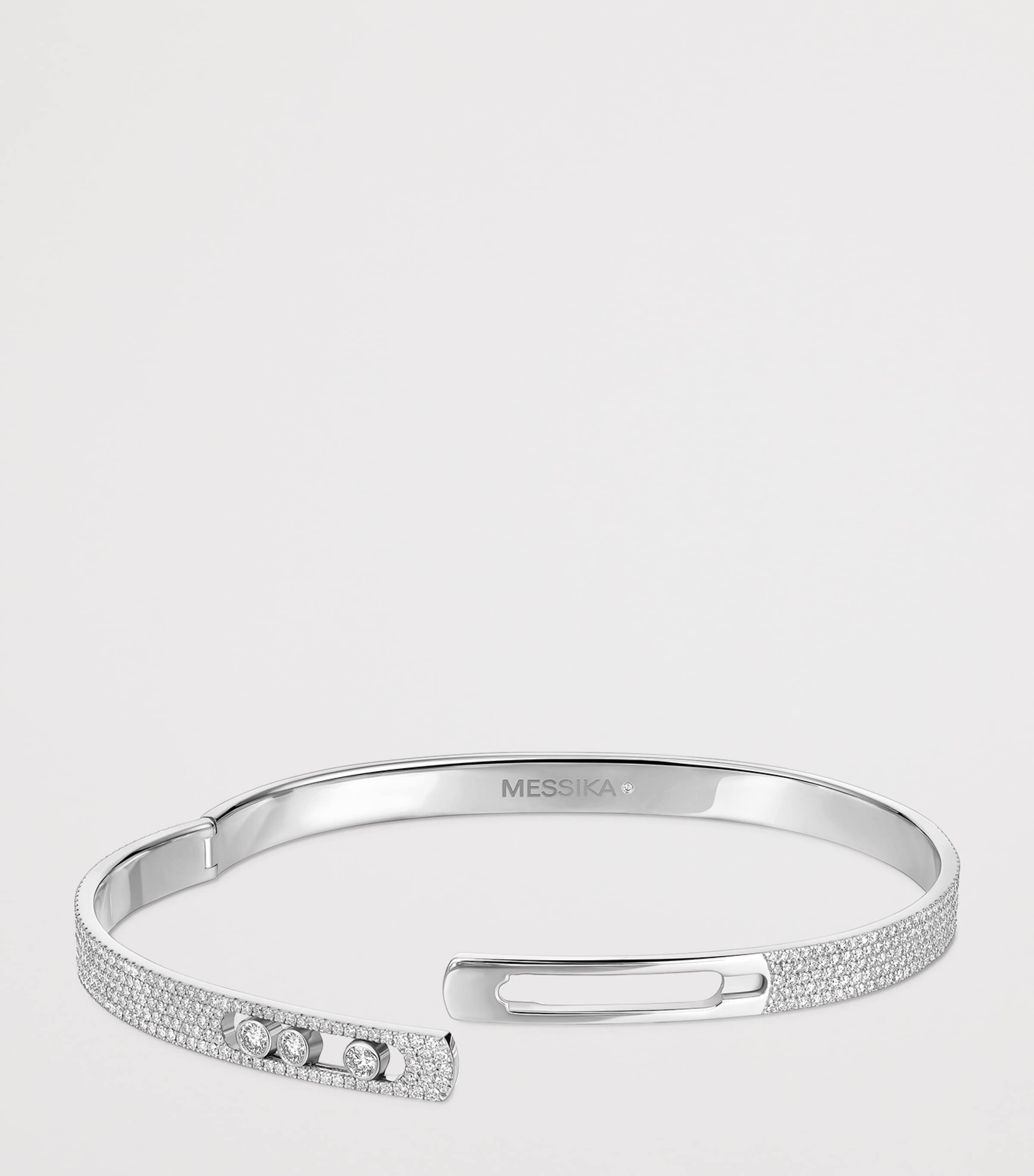Messika Move Noa White Gold and Diamond Pavé Bangle White Gold Image 4