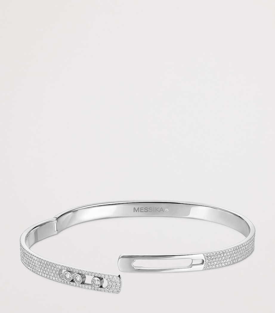 Messika Move Noa White Gold and Diamond Pavé Bangle White Gold Image 4