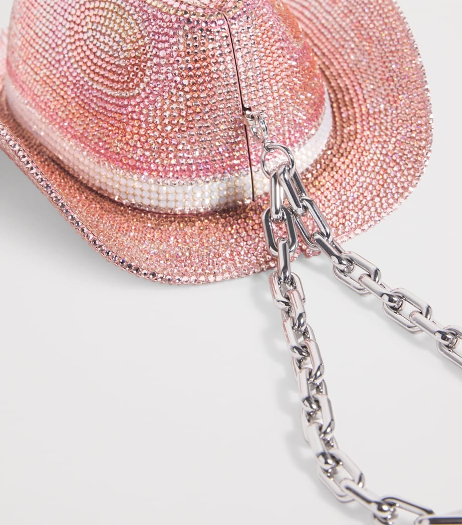 Crystal Cowboy Hat Dakota Clutch Bag SLRMT ROSE MULTI Image 7
