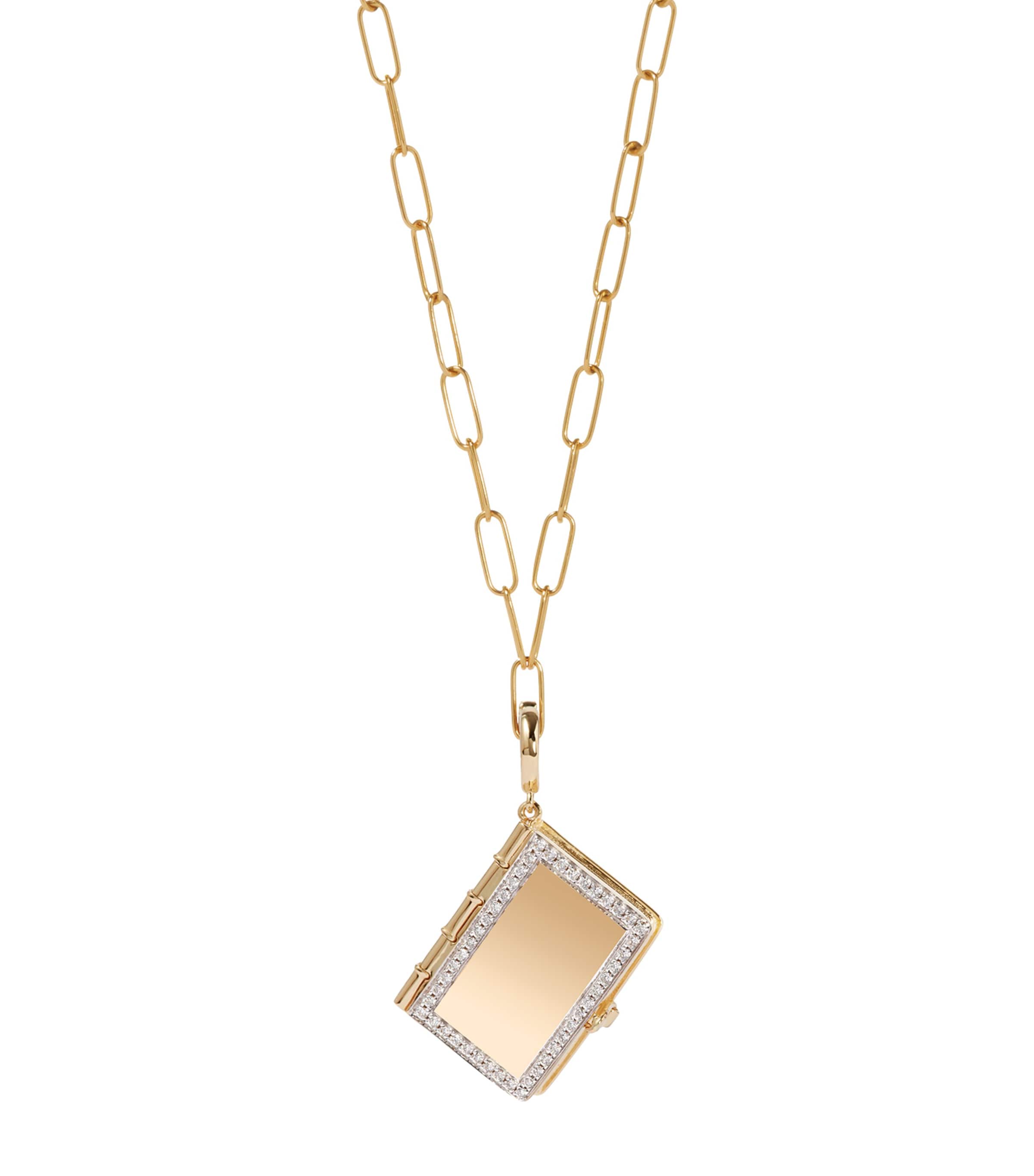 Annoushka Yellow Gold and Diamond Mythology Book Locket Charm Yellow Gold Image 6