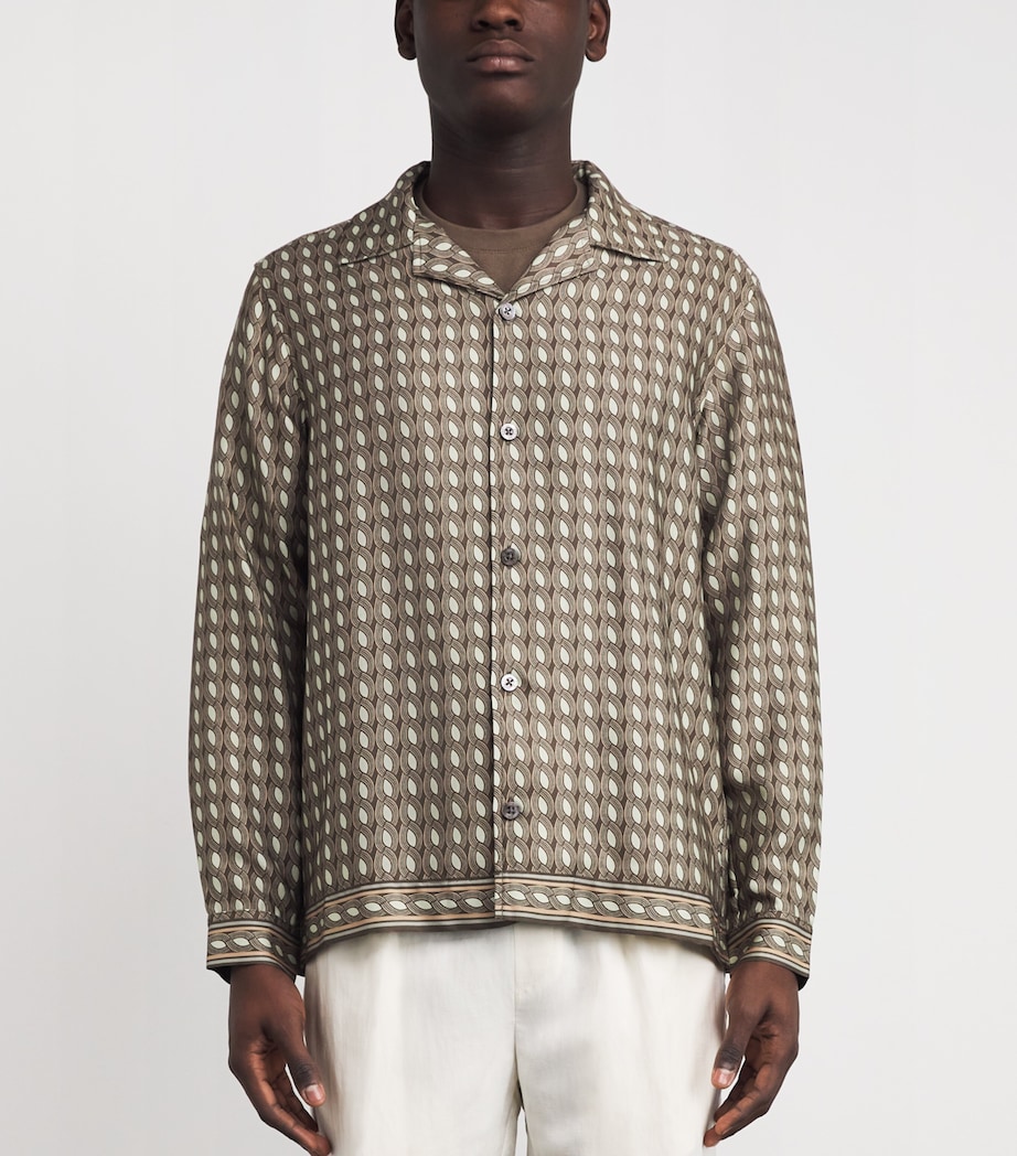 Tencel Moneto Print Shirt KHAKI-03 Image 3