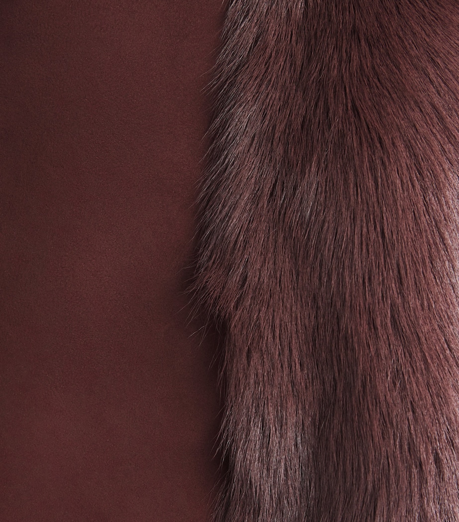 Shearling Verena Wrap Jacket BLACK CHERRY Image 5