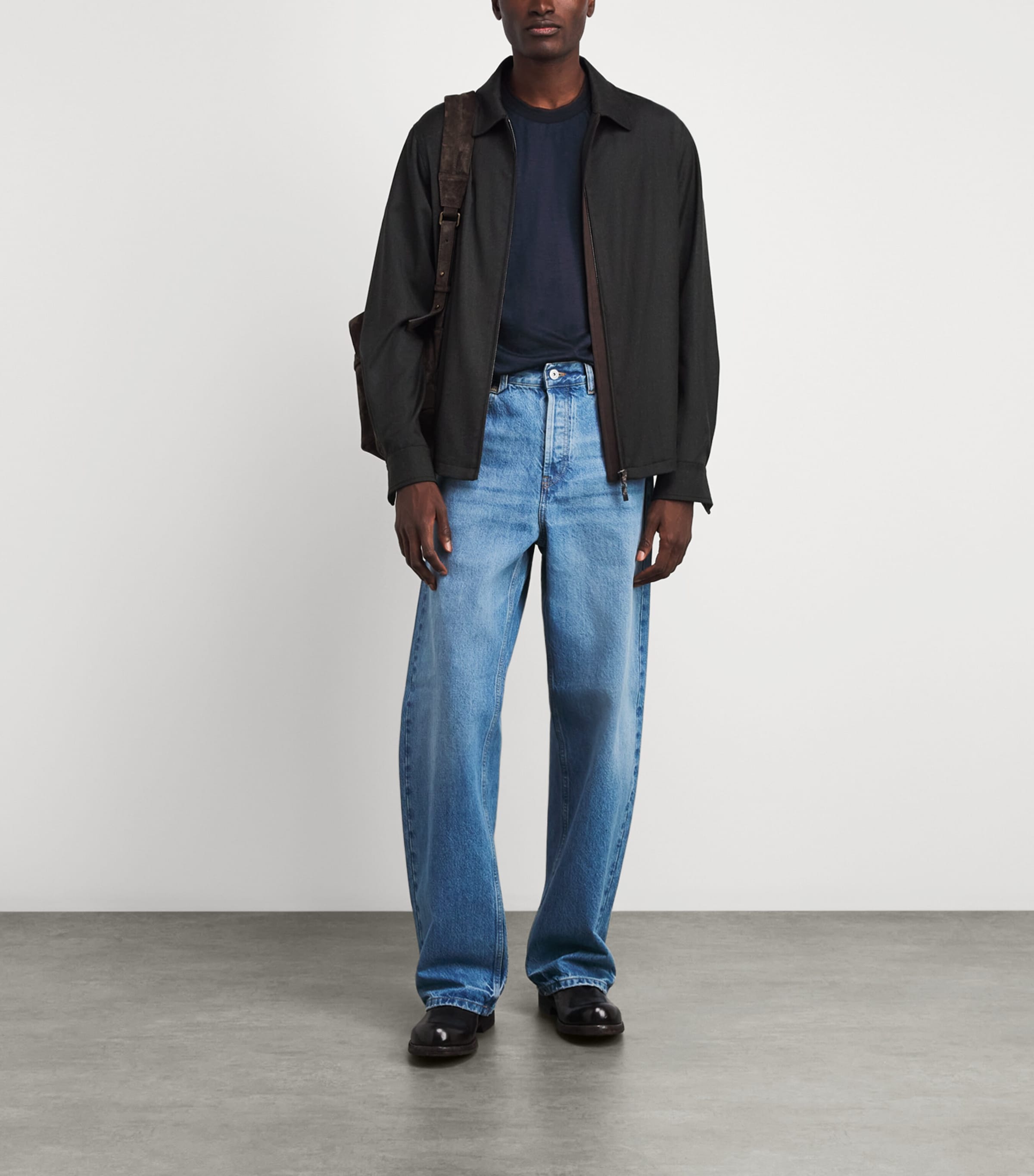 Maurizio Baldassari Mens Cashmere Crew-Neck T-Shirt Blue Nights Image 2