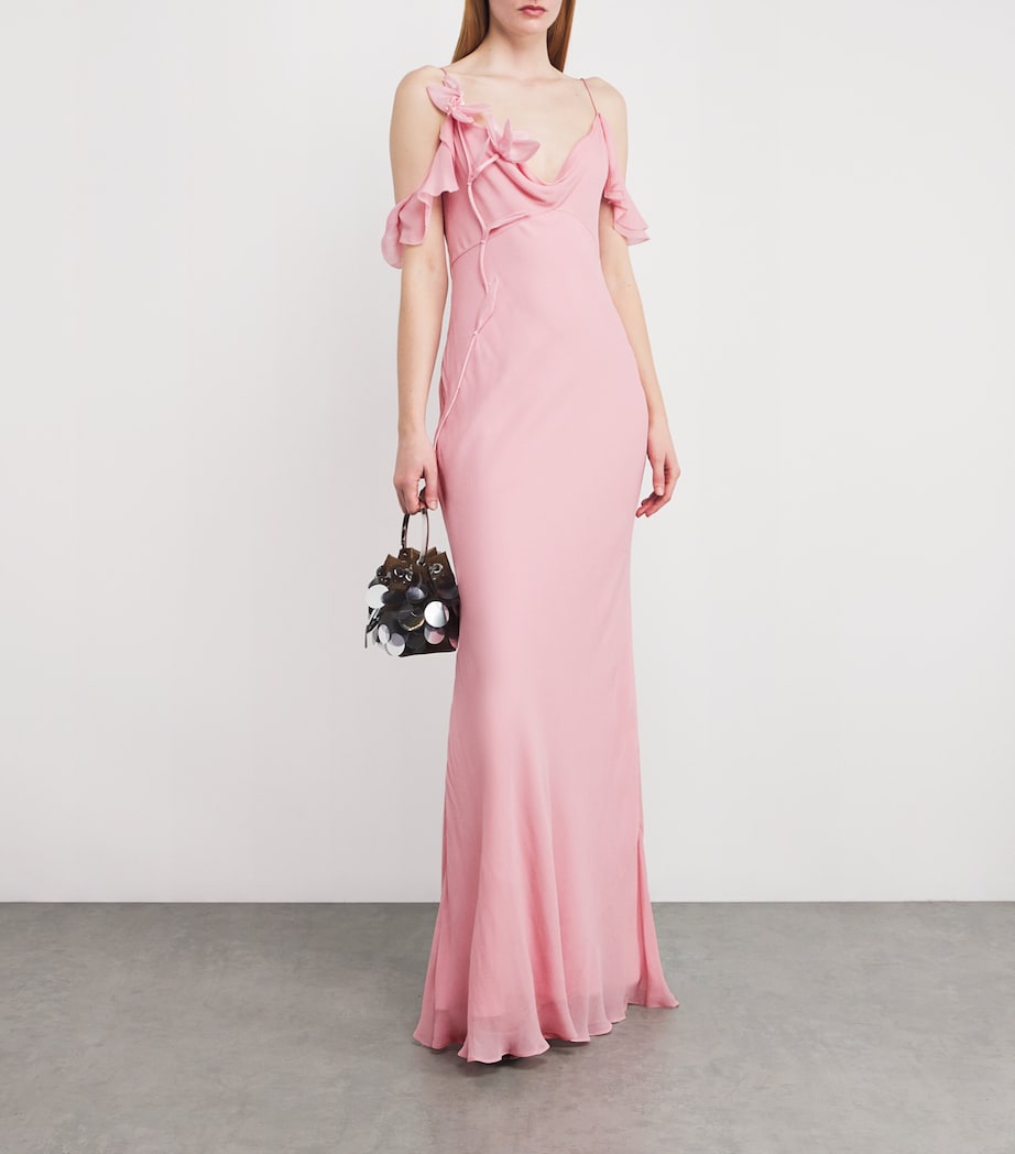 Flower Georgette Maxi Dress PINK Image 2