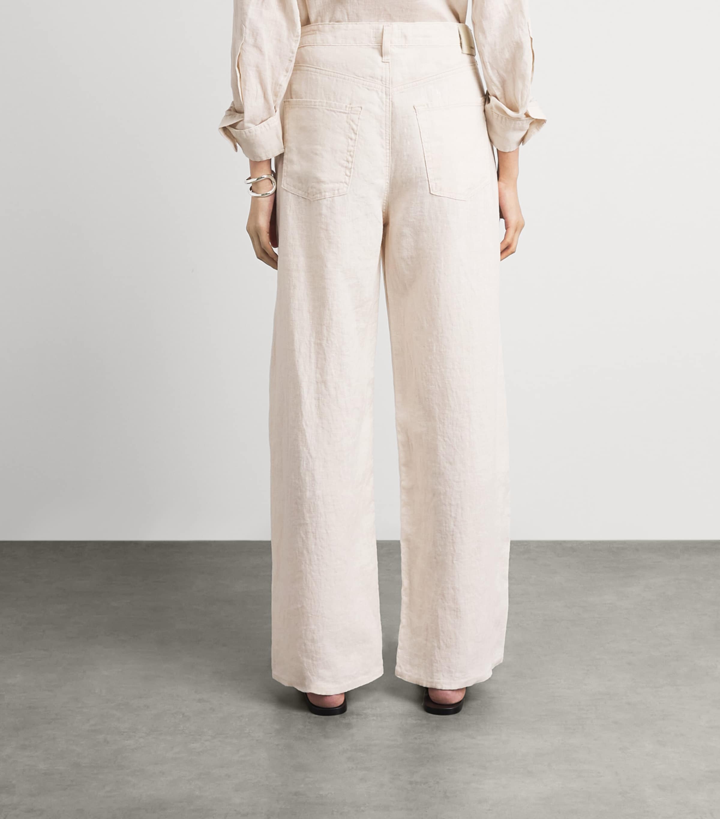Citizens of Humanity Womens Denim Brynn Drawstring Trousers Pale Stone Image 5