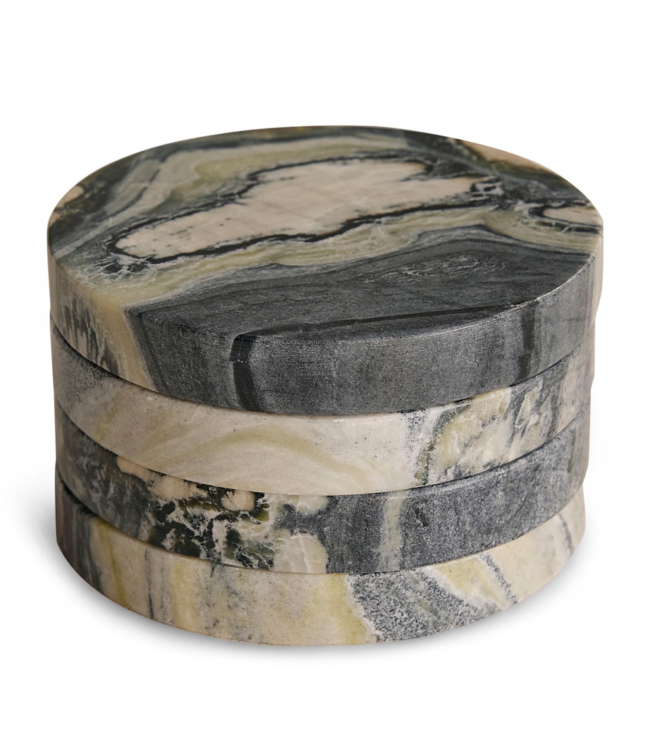 Soho Home Set of 4 Marble Hanson Coasters Green Image 1
