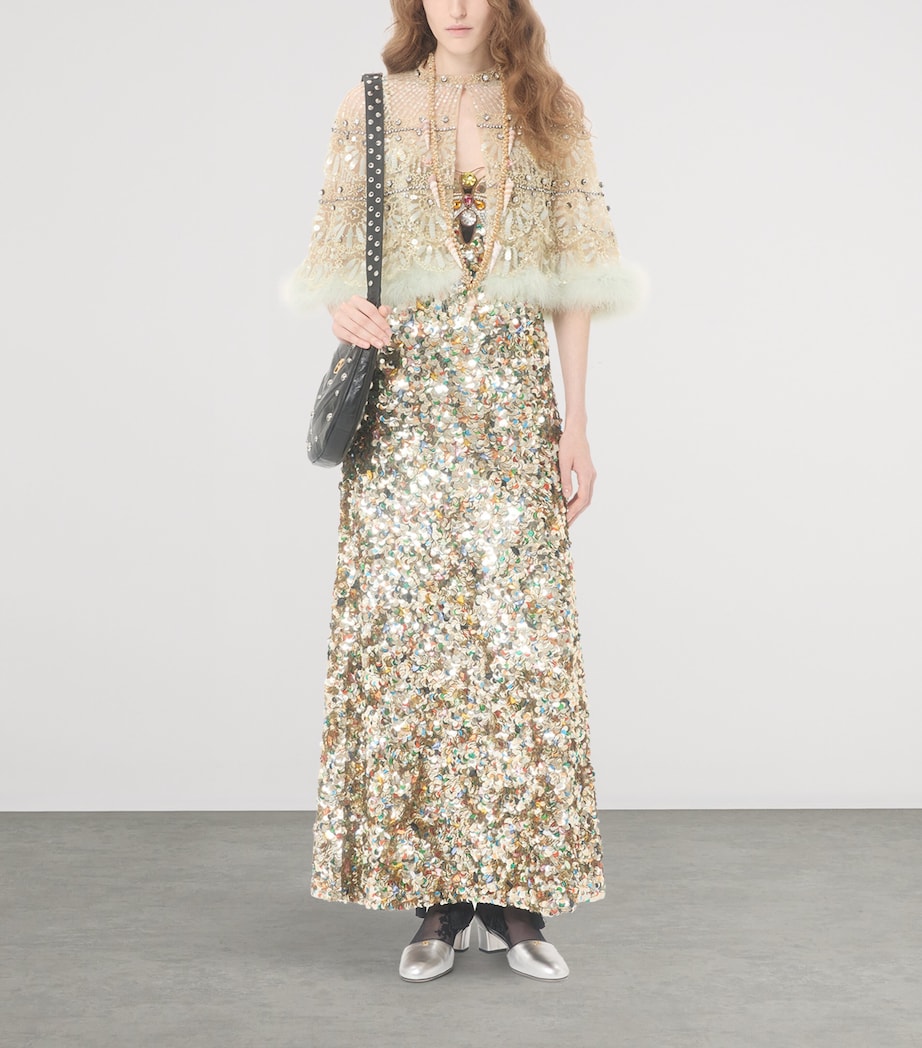 Valentino Womens Embellished Maxi Dress Image 5