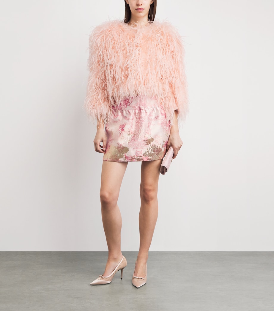 Alice+Olivia Womens Satin Ella Mini Skirt En Rose Toile Image 2